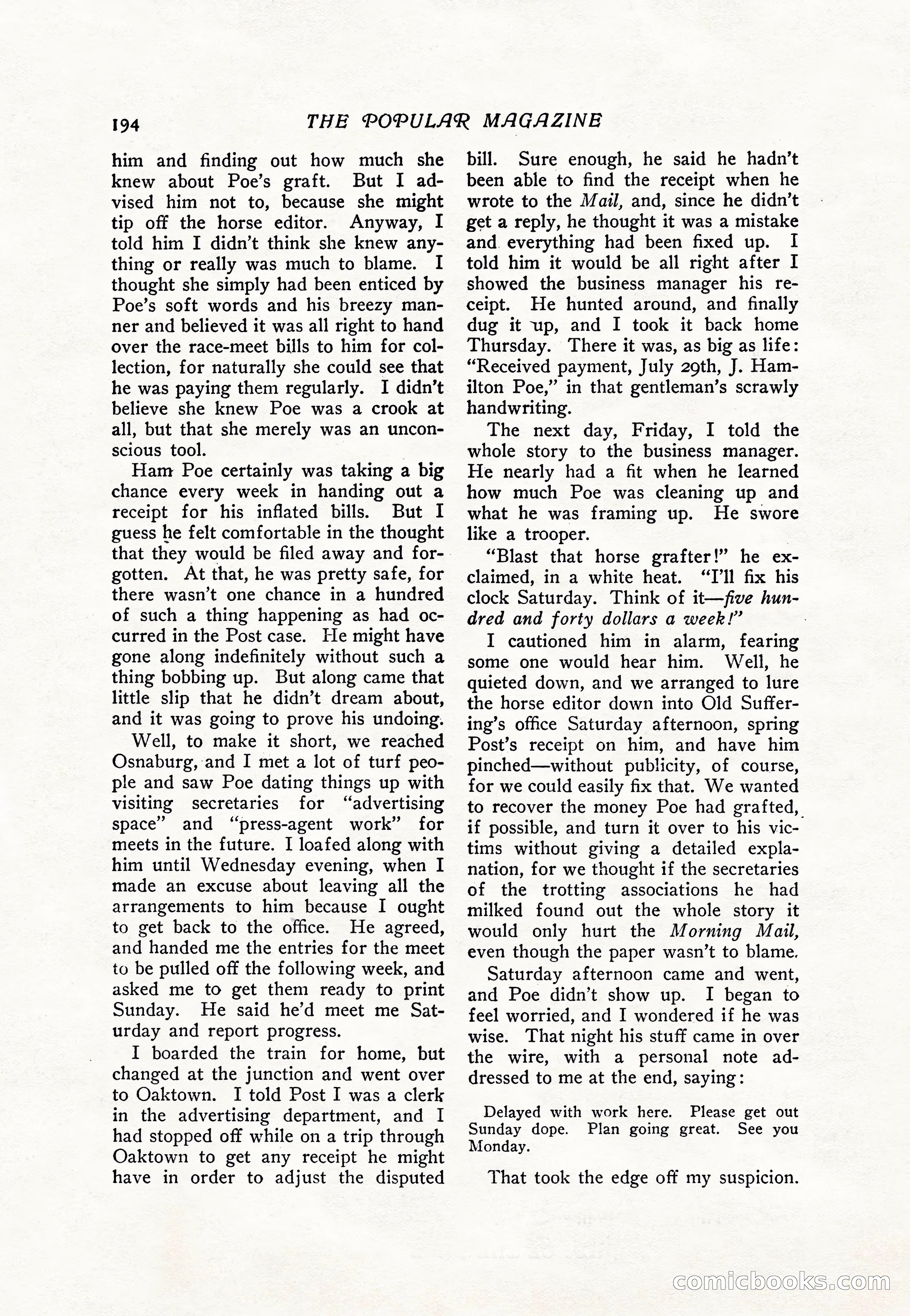 The Popular Magazine, Vol. 36, No. 4 — page 206 of 238