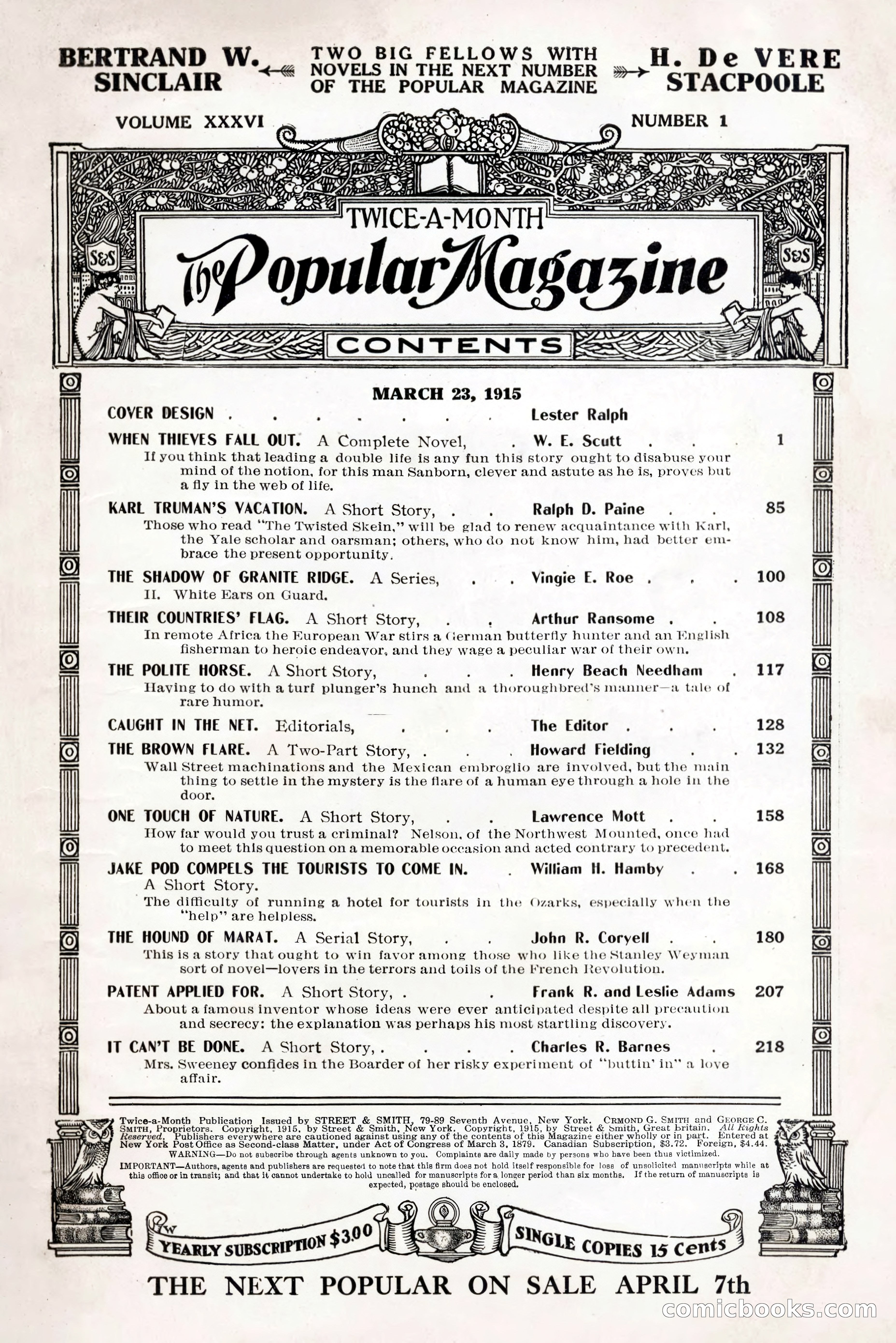 The Popular Magazine, Vol. 36, No. 1 — page 3 of 240
