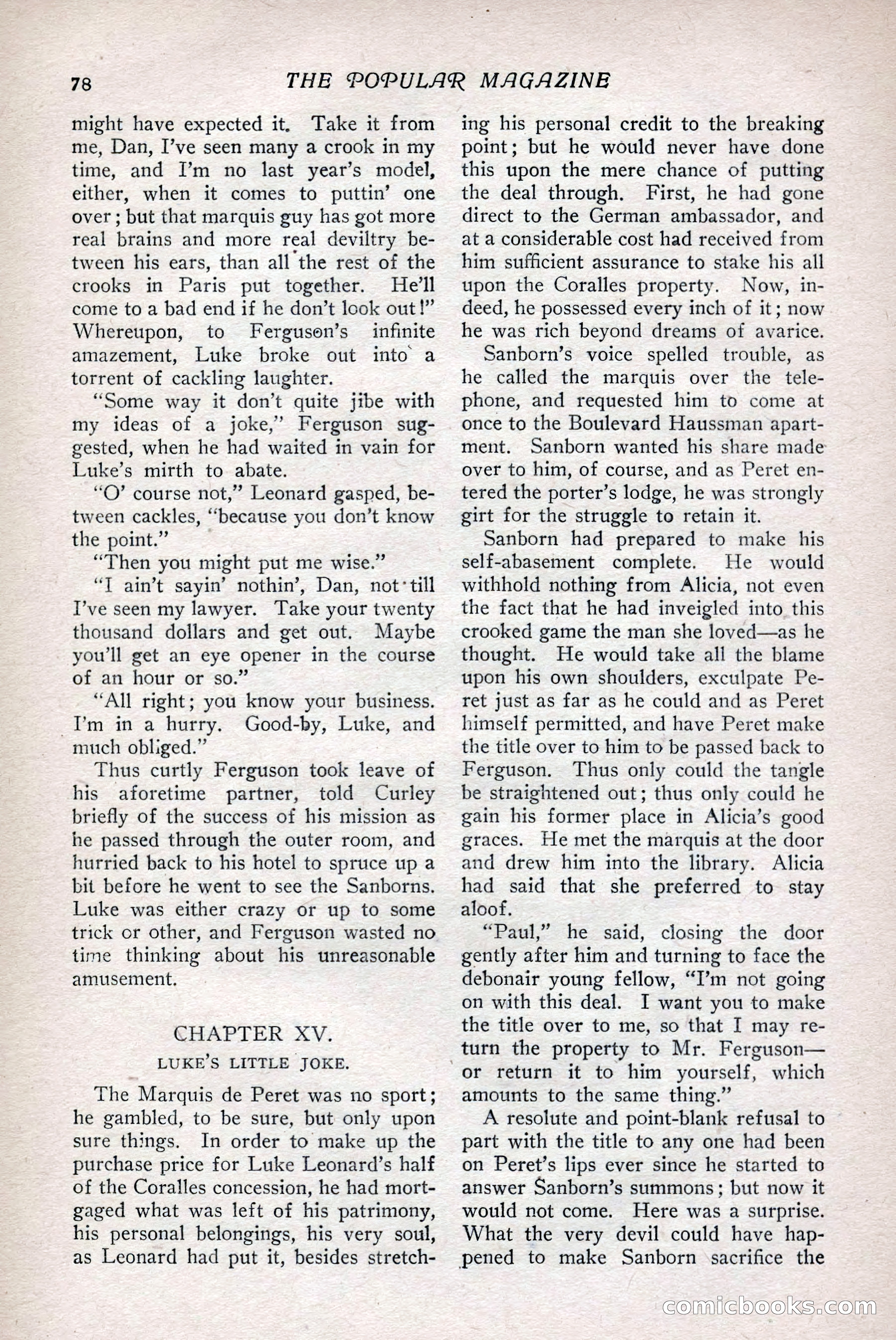 The Popular Magazine, Vol. 36, No. 1 — page 84 of 240