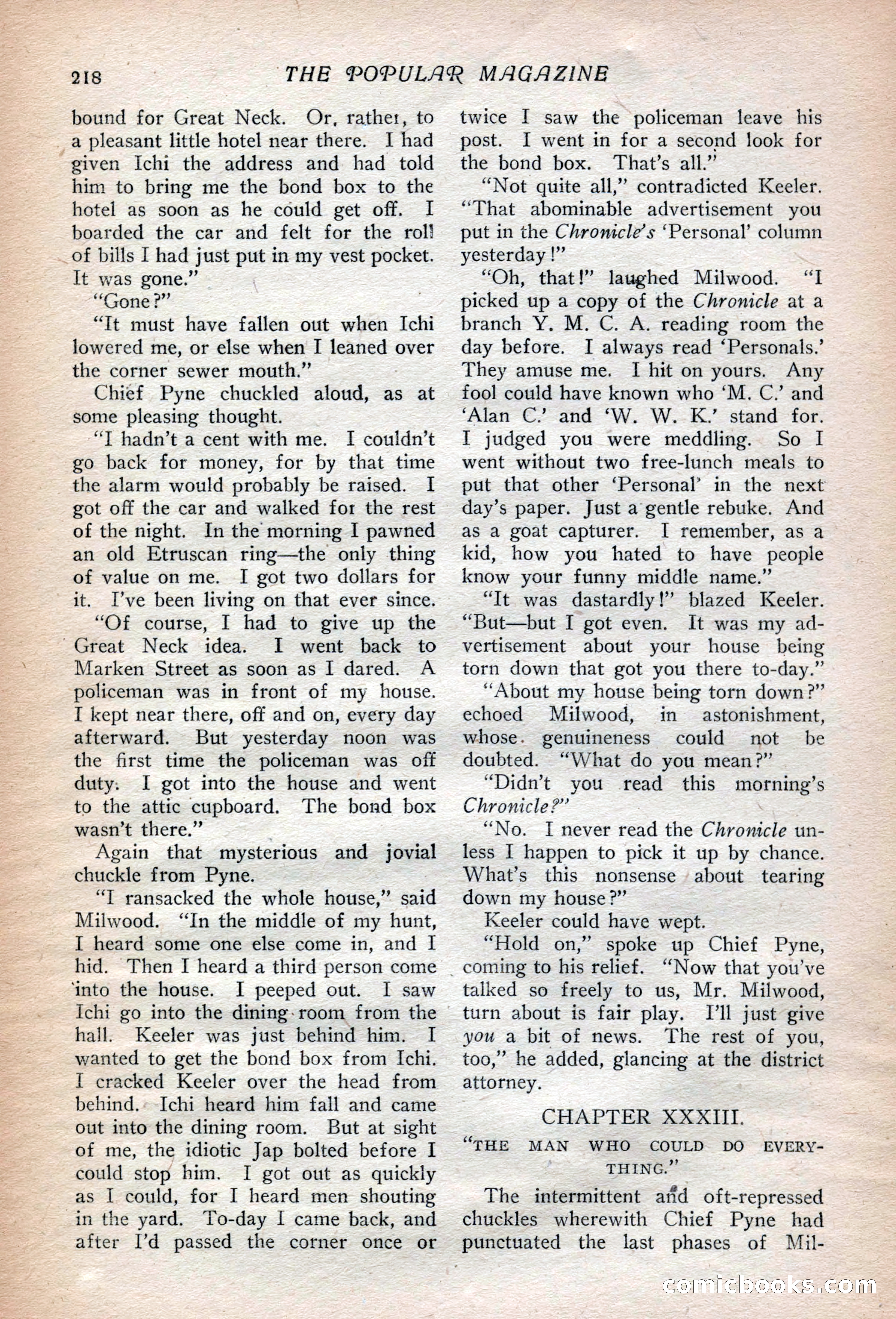 The Popular Magazine, Vol. 37, No. 2 — page 224 of 242
