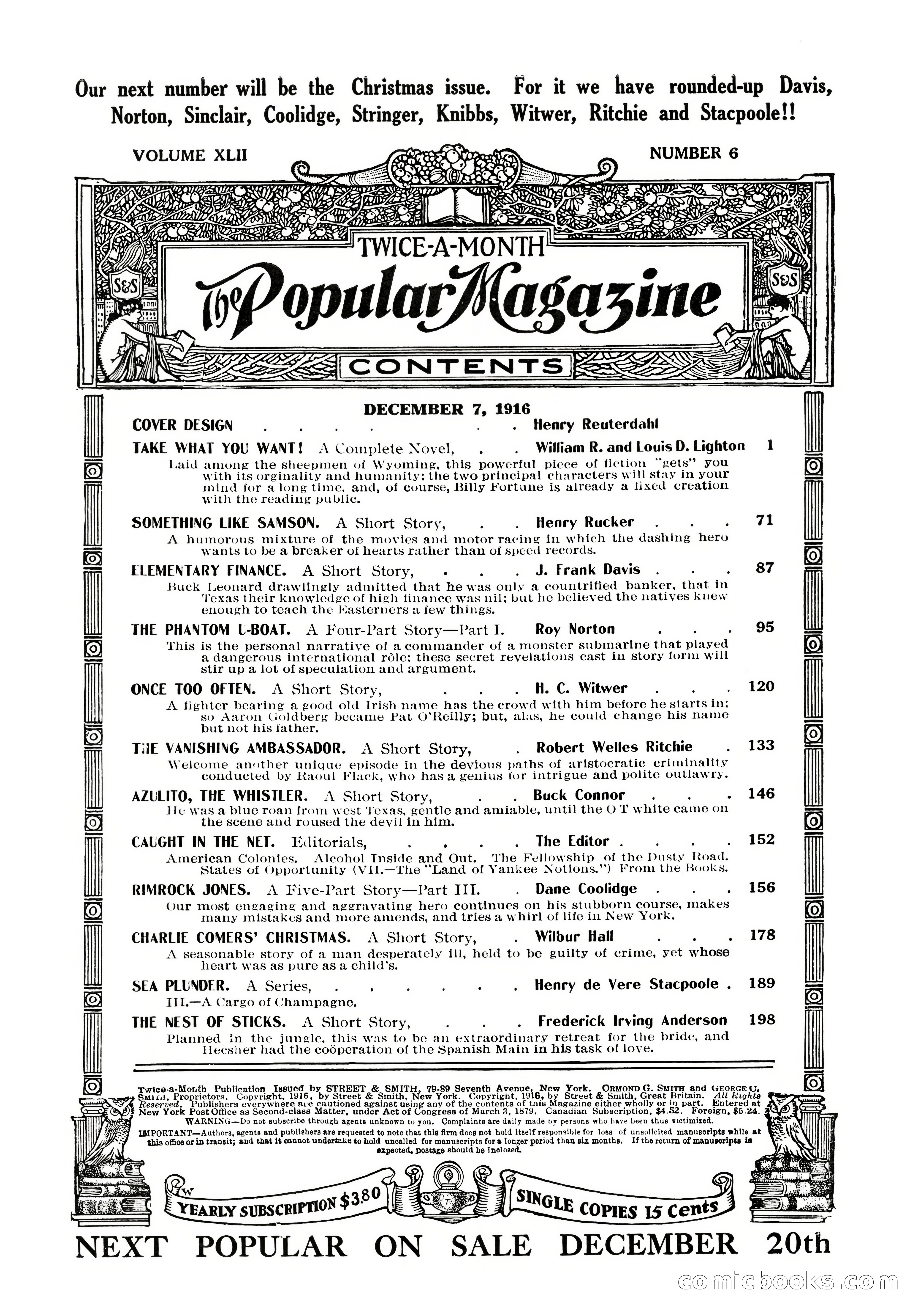 The Popular Magazine, December 7, 1916 — page 5 of 232