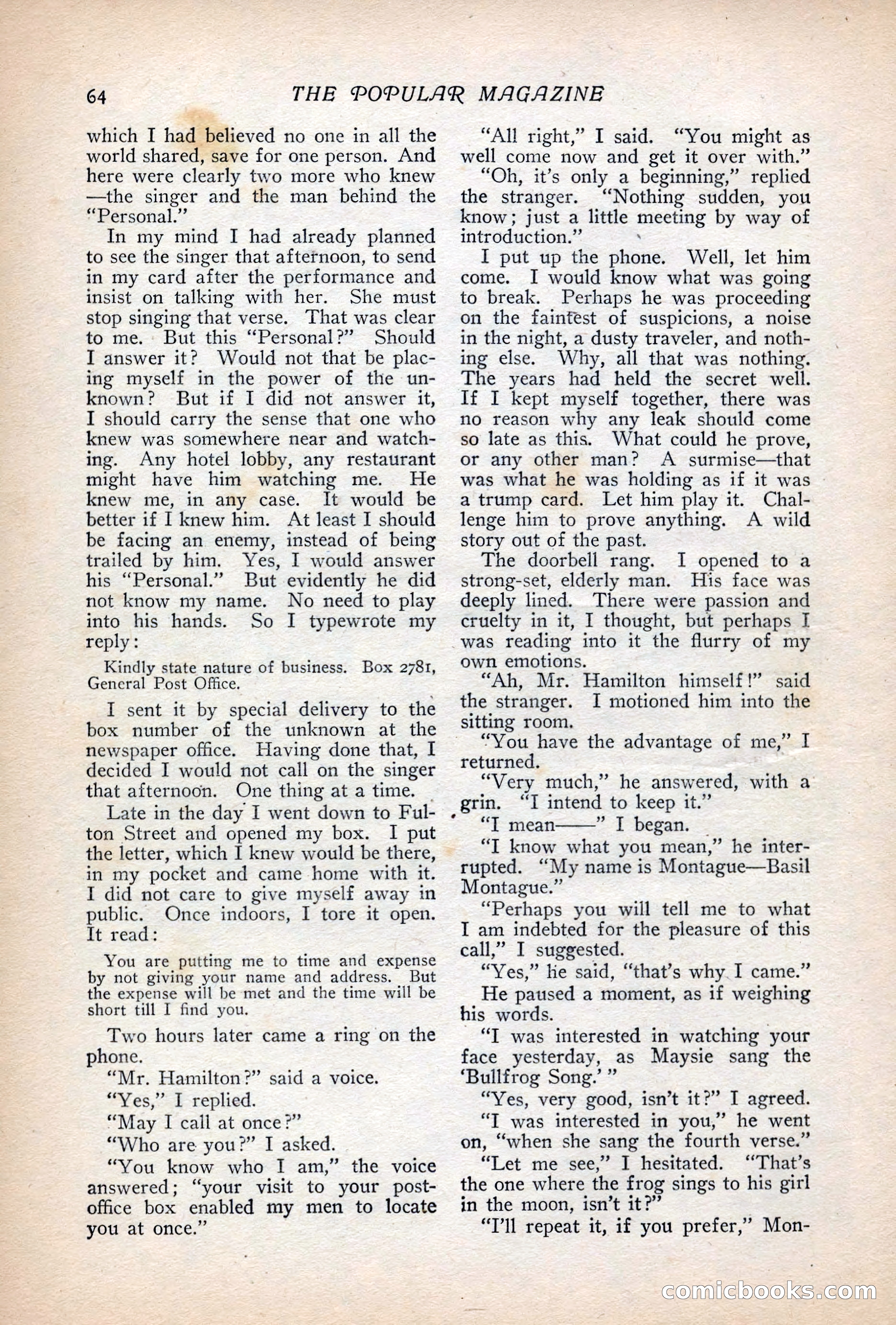 Popular Magazine, August 20, 1917 — page 71 of 231