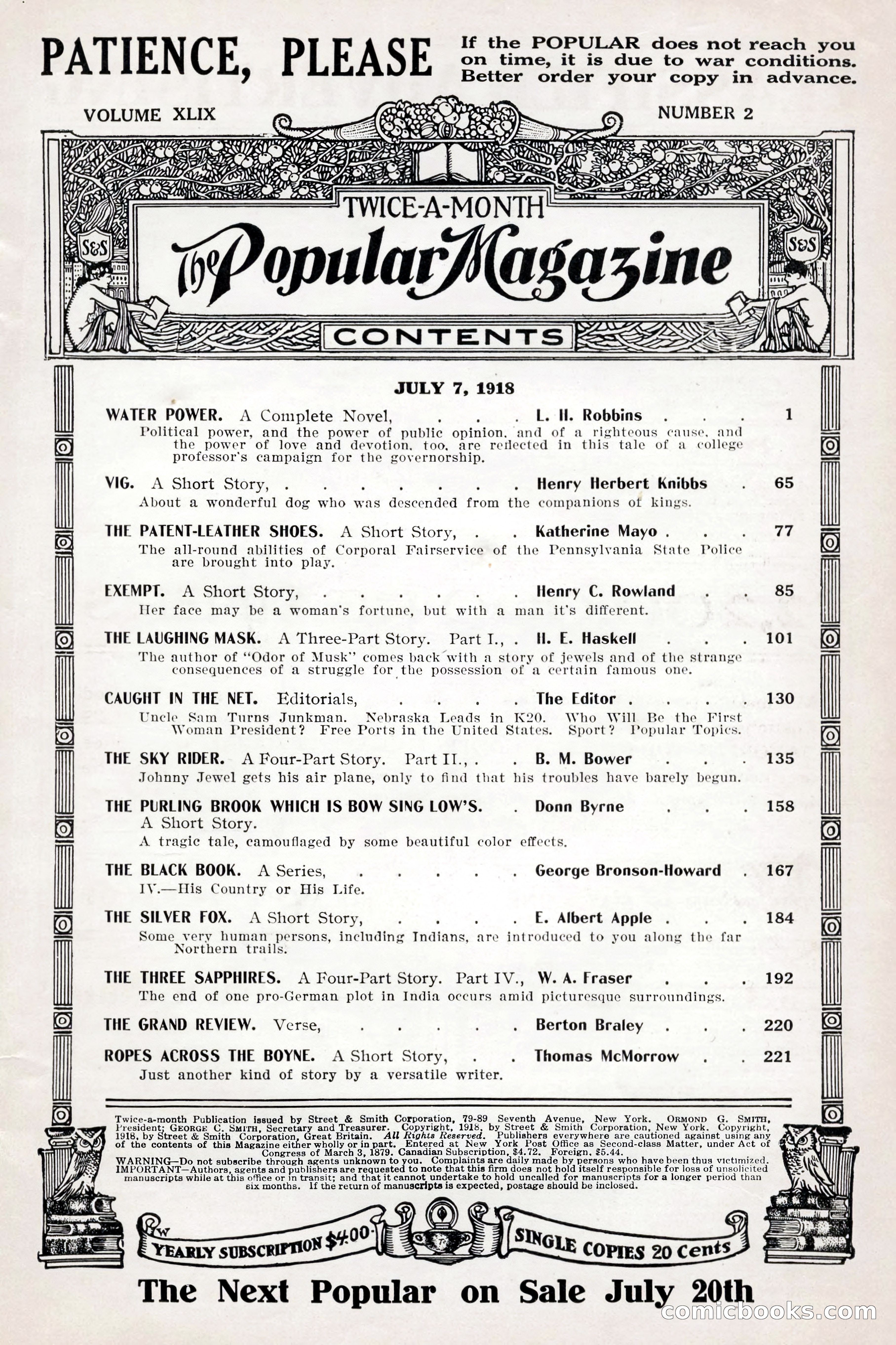 The Popular Magazine, July 7, 1918 — page 5 of 234