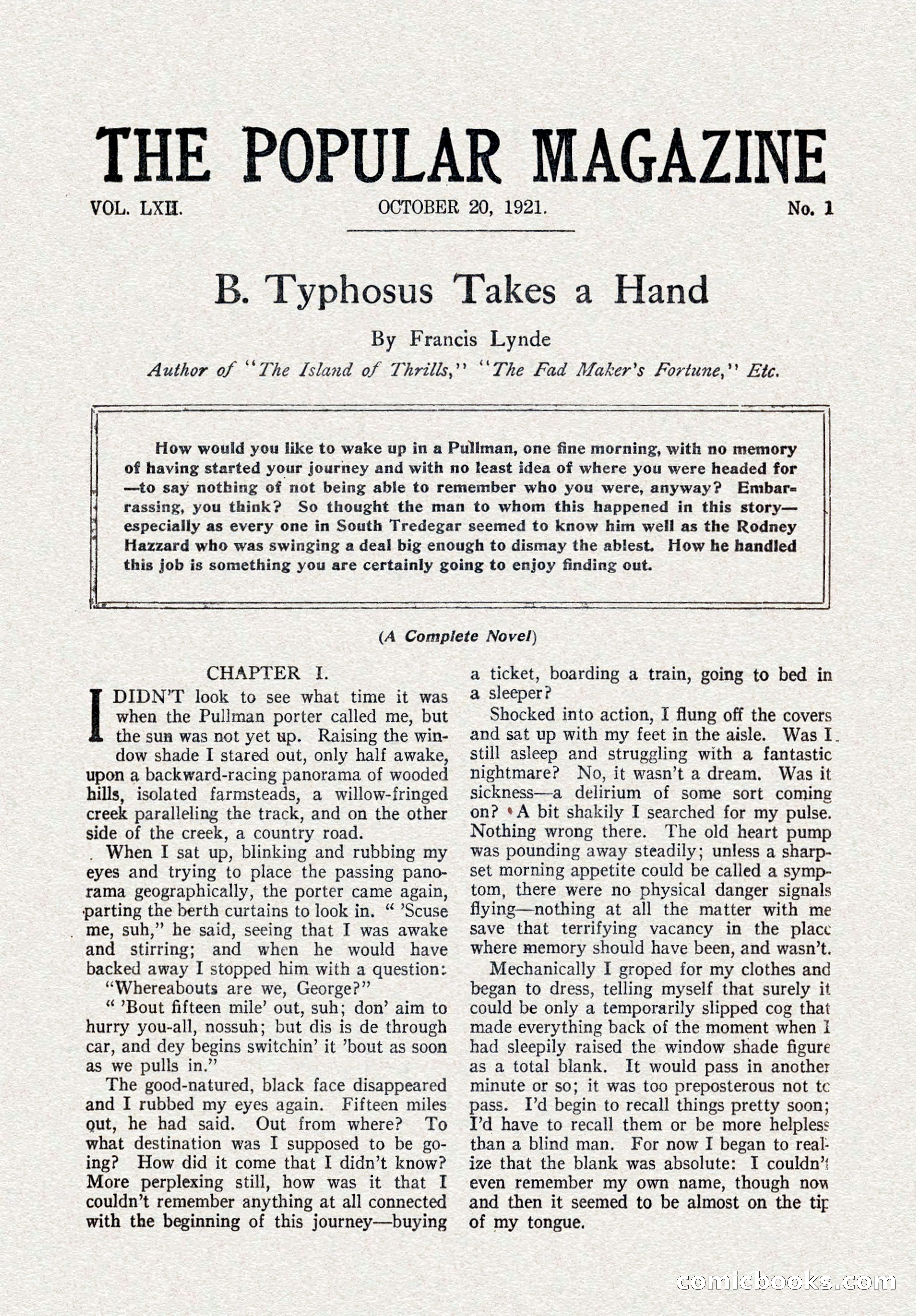 The Popular Magazine, October 15, 1921 — page 5 of 196