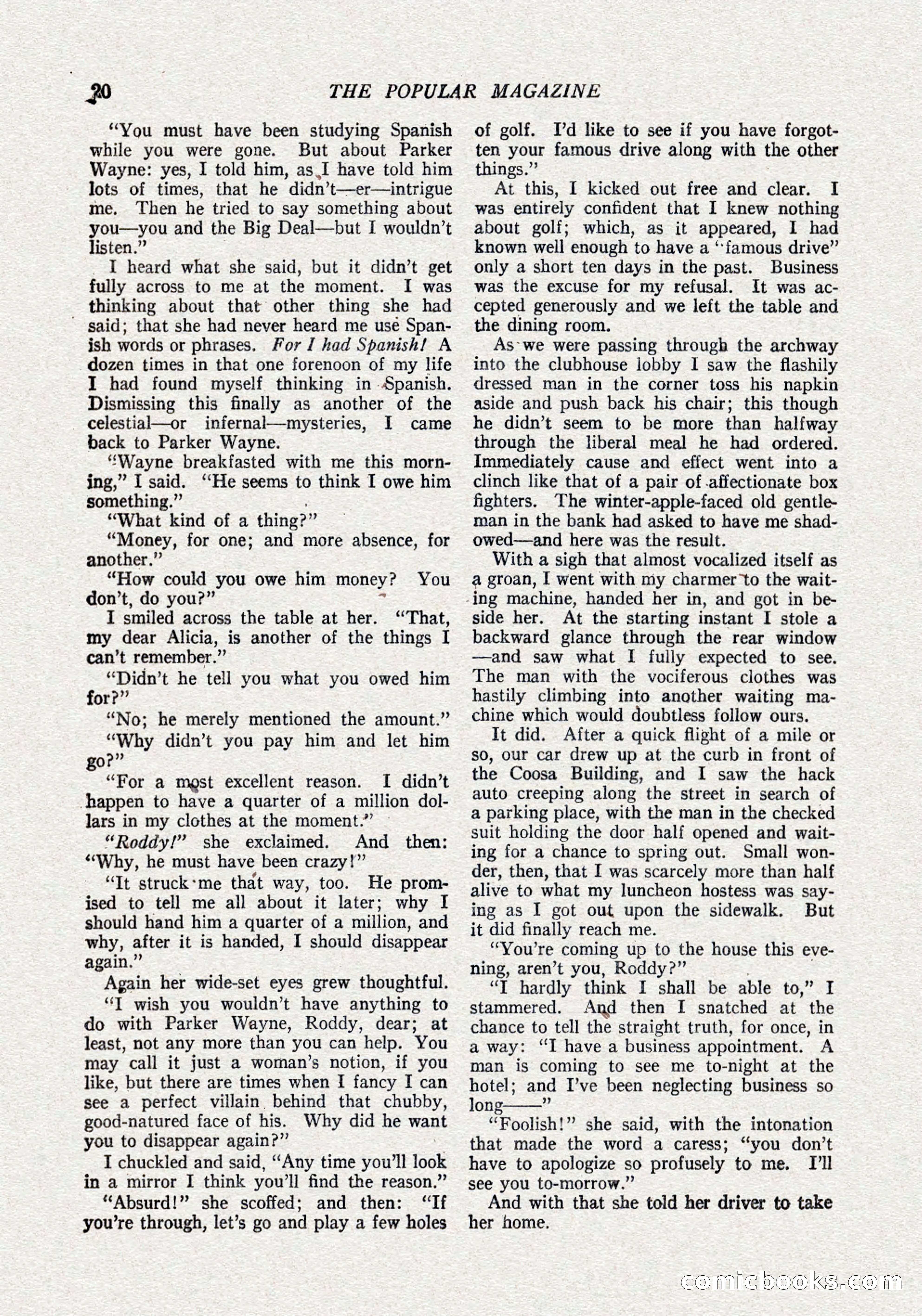 The Popular Magazine, October 15, 1921 — page 22 of 196