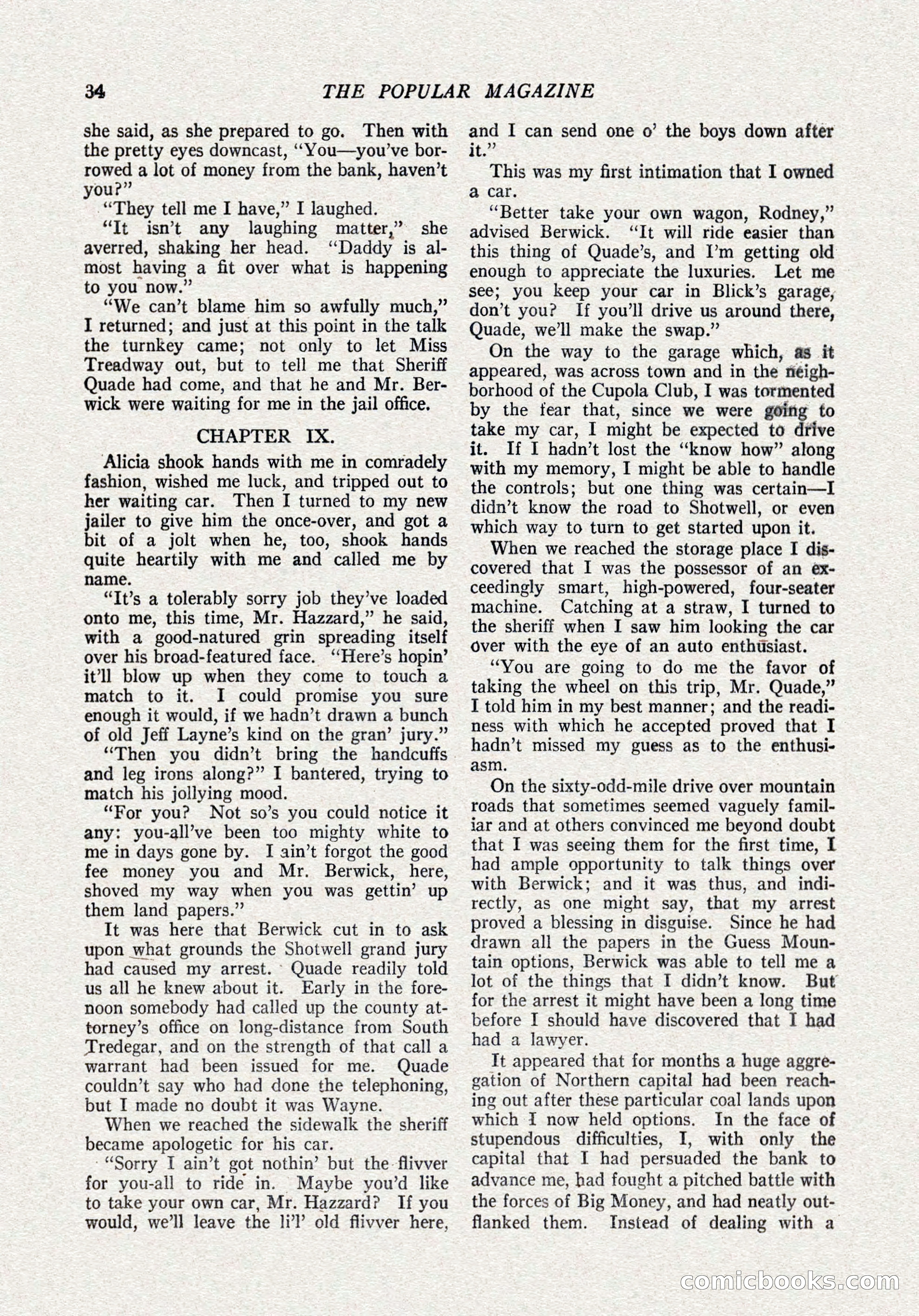 The Popular Magazine, October 15, 1921 — page 36 of 196