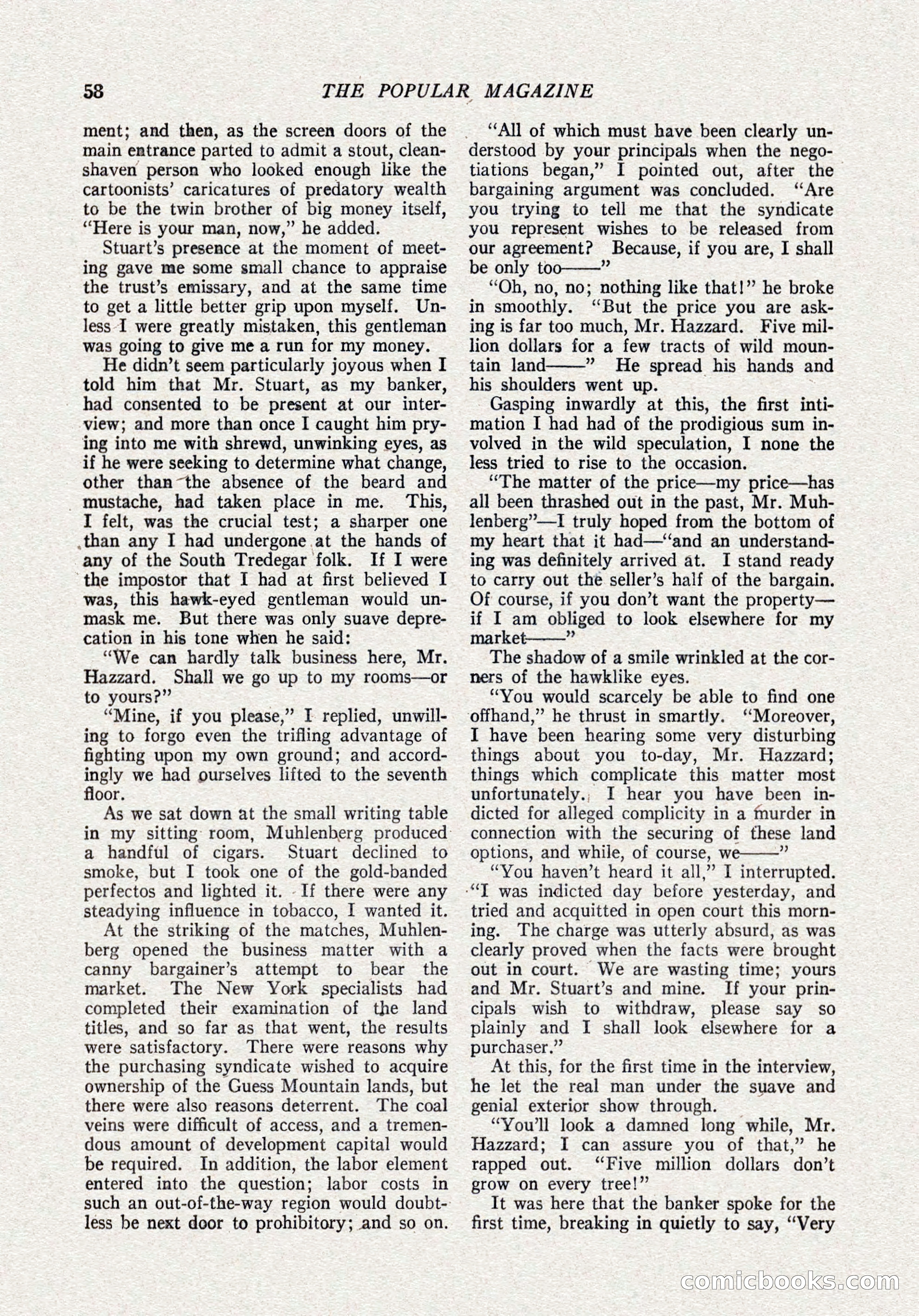 The Popular Magazine, October 15, 1921 — page 60 of 196