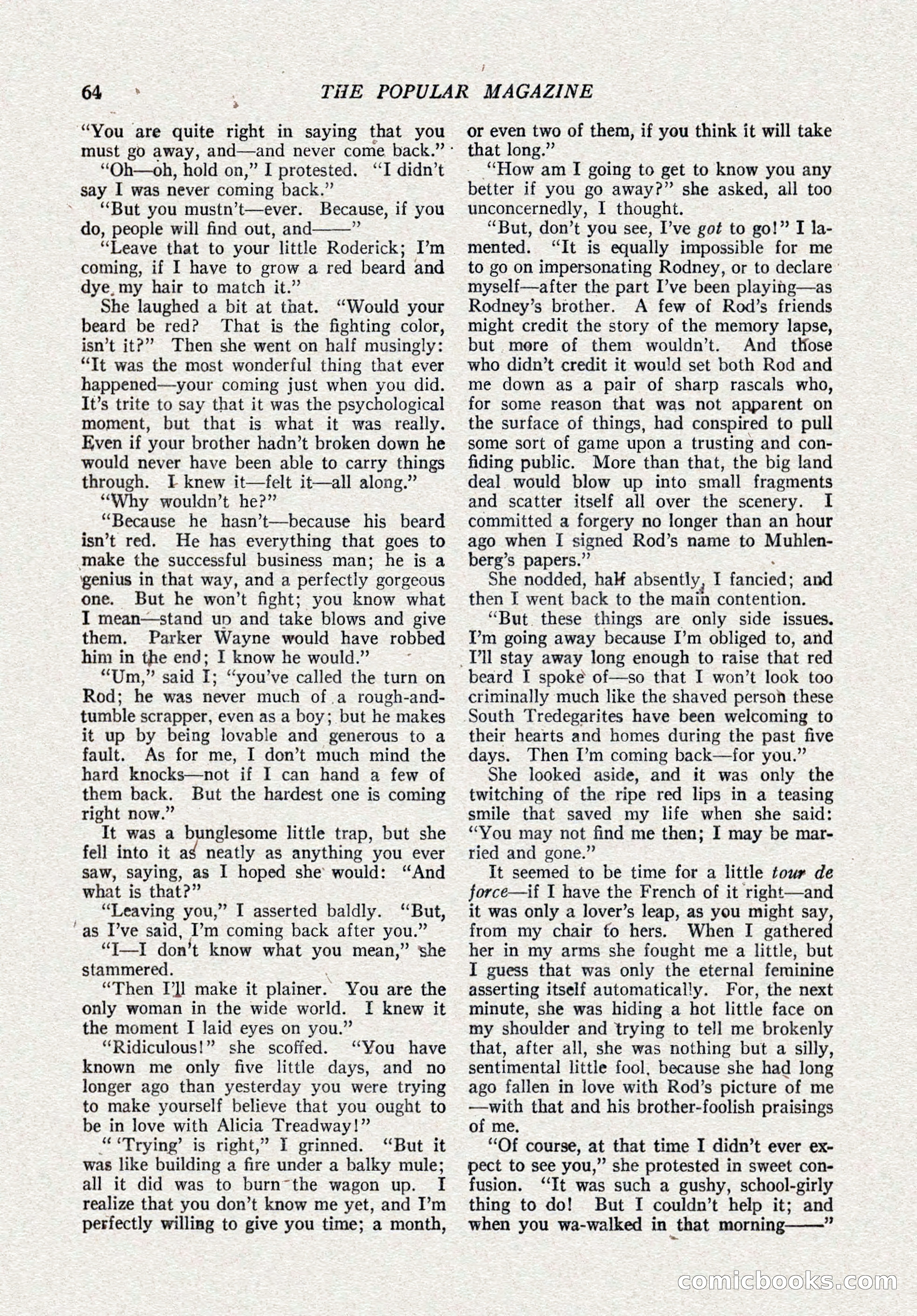 The Popular Magazine, October 15, 1921 — page 66 of 196