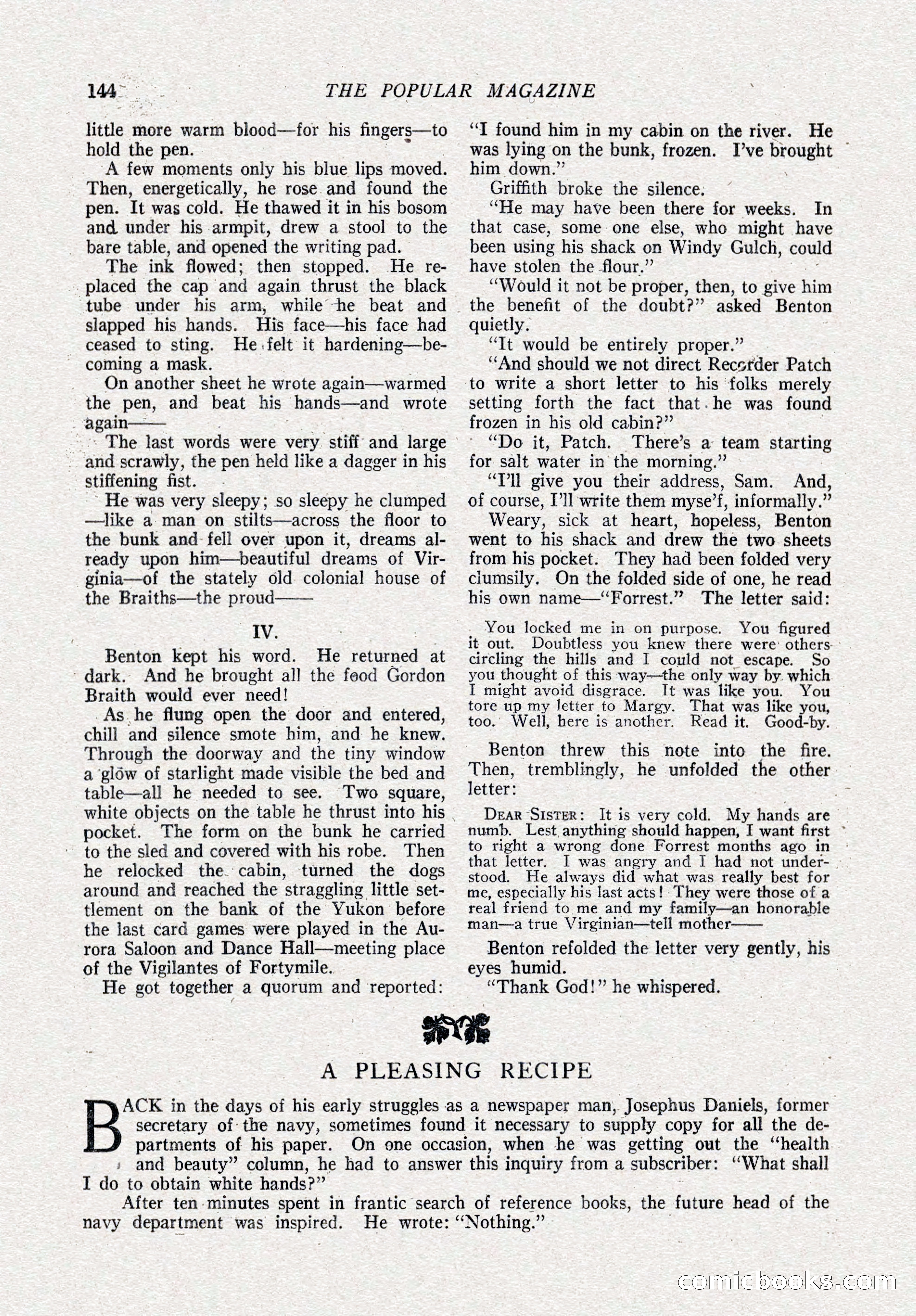 The Popular Magazine, October 15, 1921 — page 146 of 196