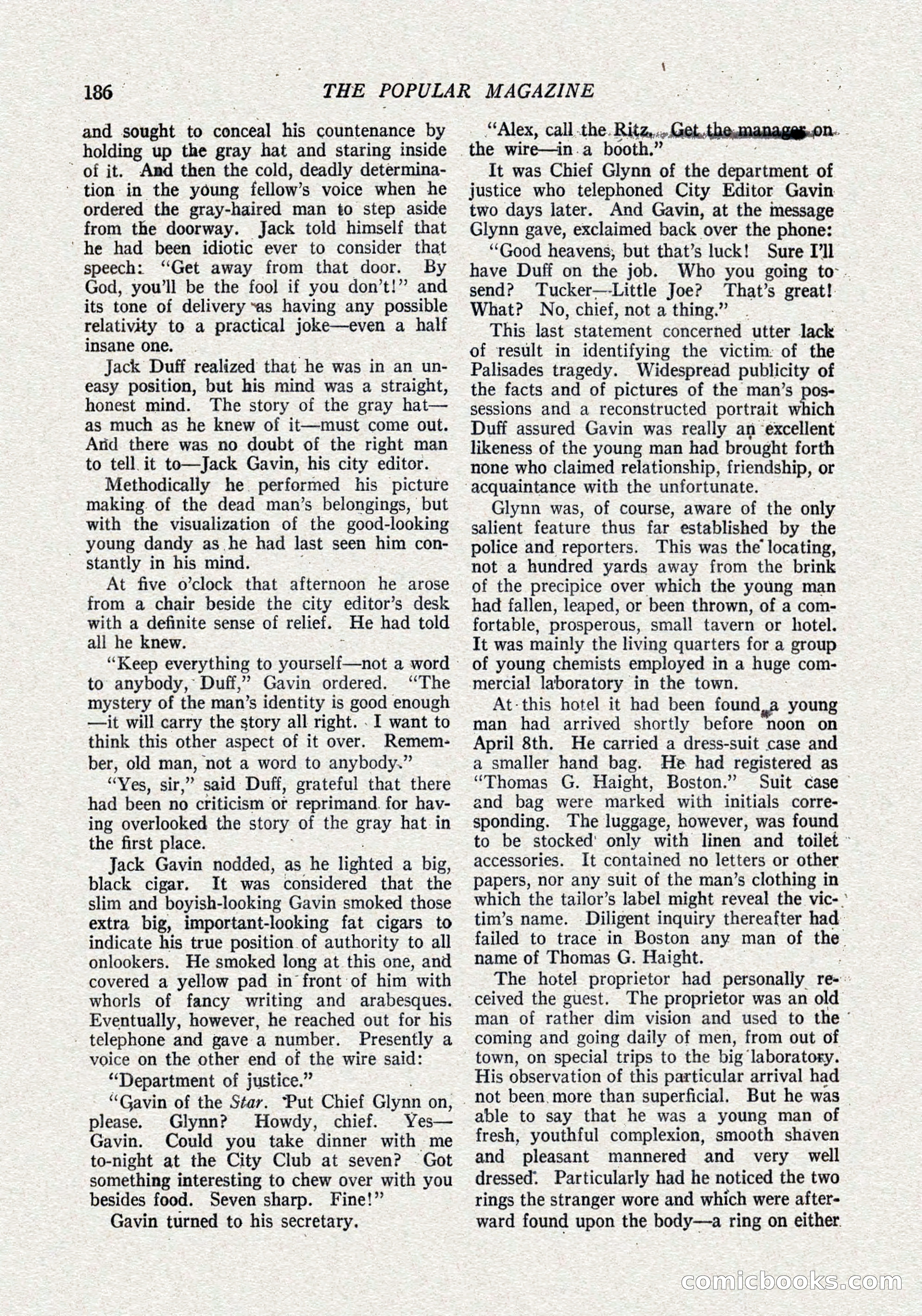 The Popular Magazine, October 15, 1921 — page 188 of 196