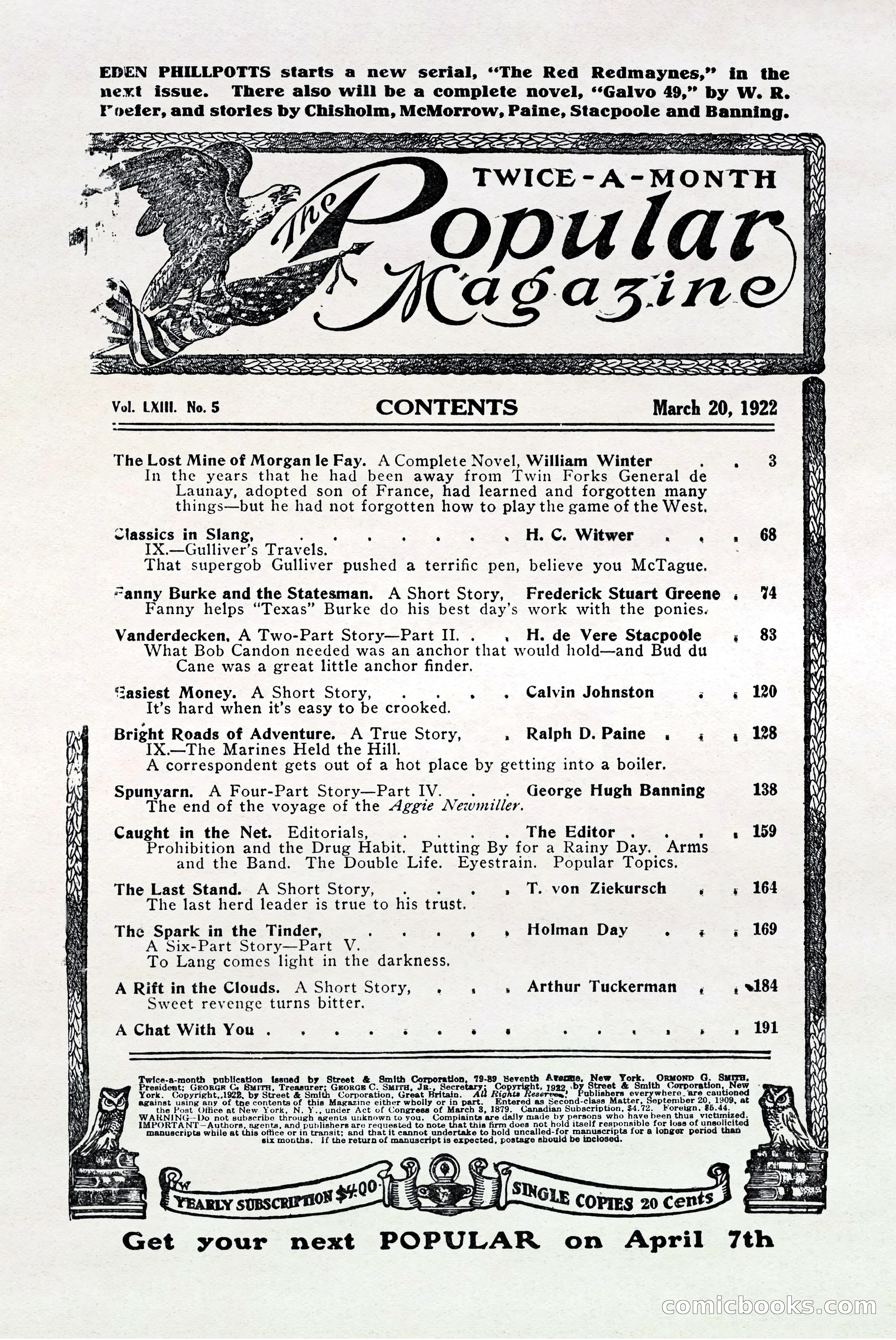 The Popular Magazine, March 20, 1922 — page 3 of 196