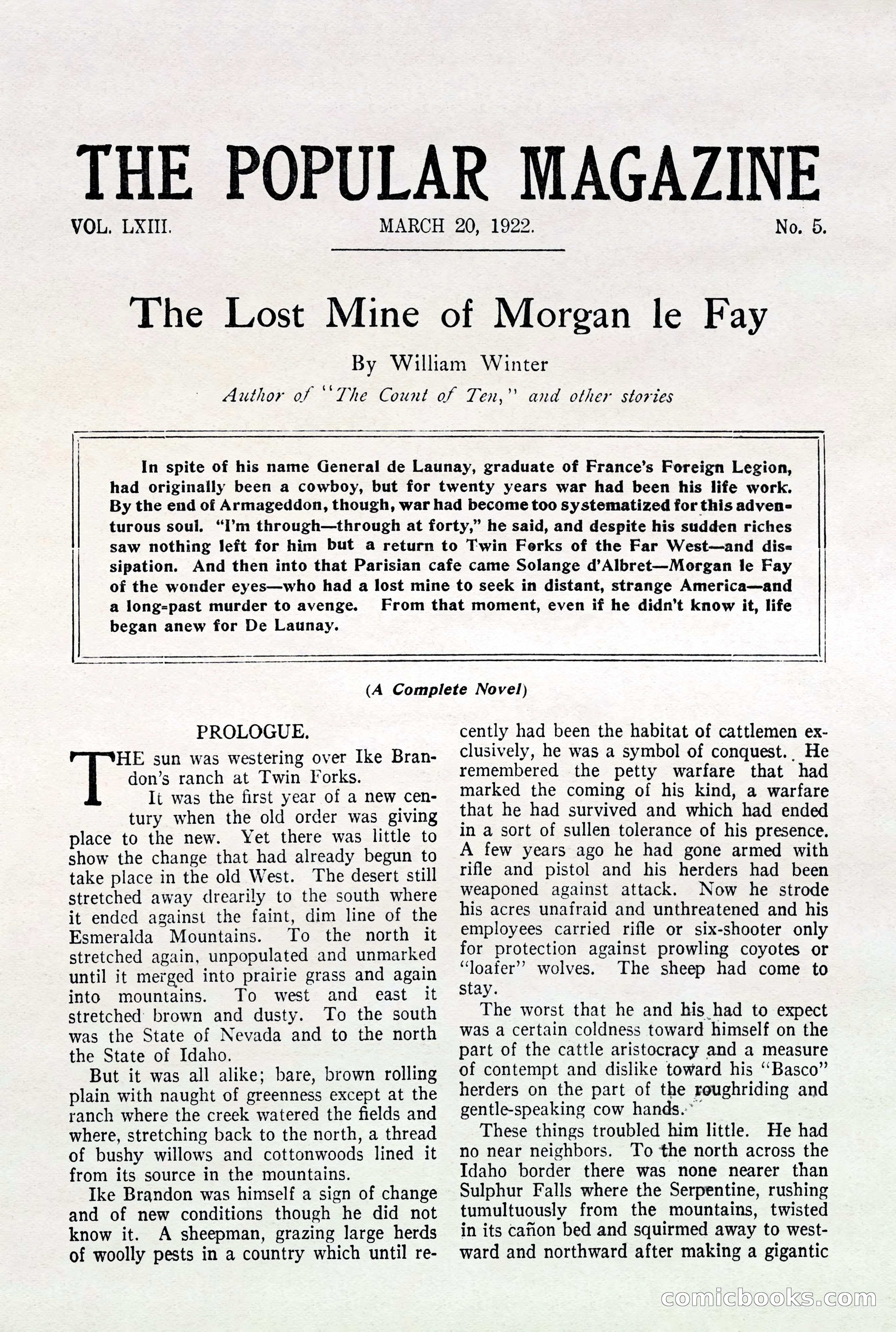 The Popular Magazine, March 20, 1922 — page 5 of 196