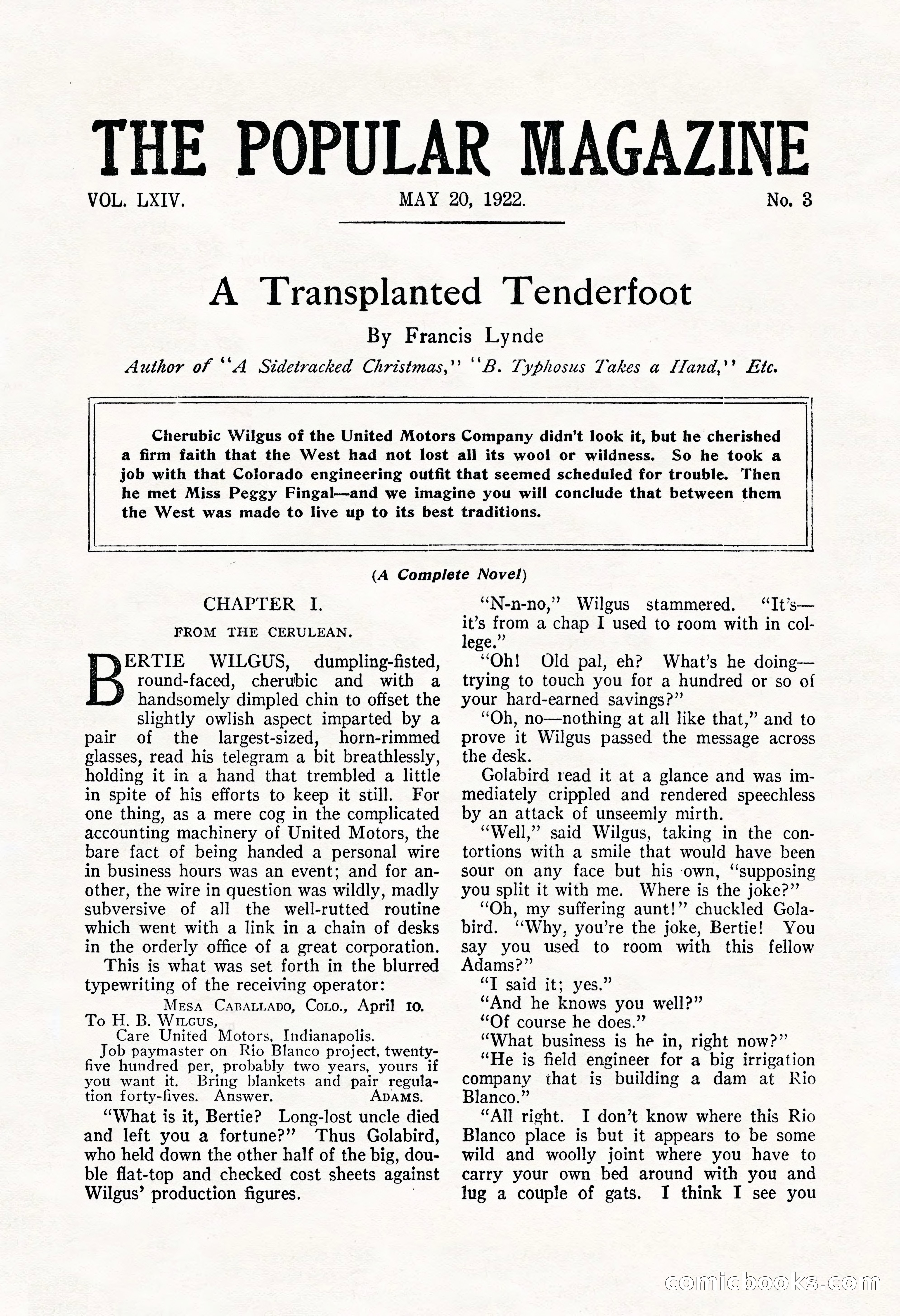 The Popular Magazine, May 20, 1922 — page 5 of 196