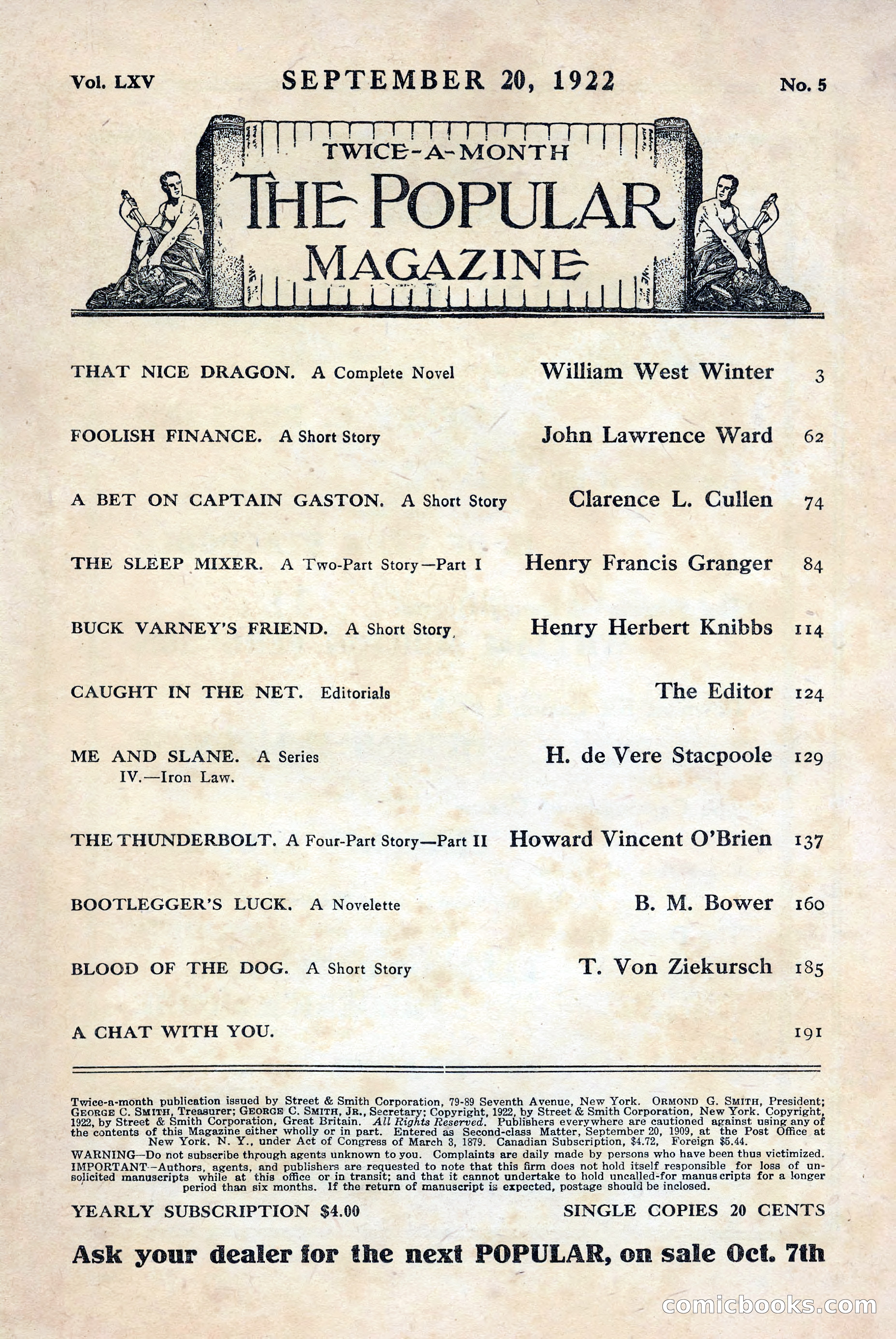 The Popular Magazine, September 20, 1922 — page 3 of 195
