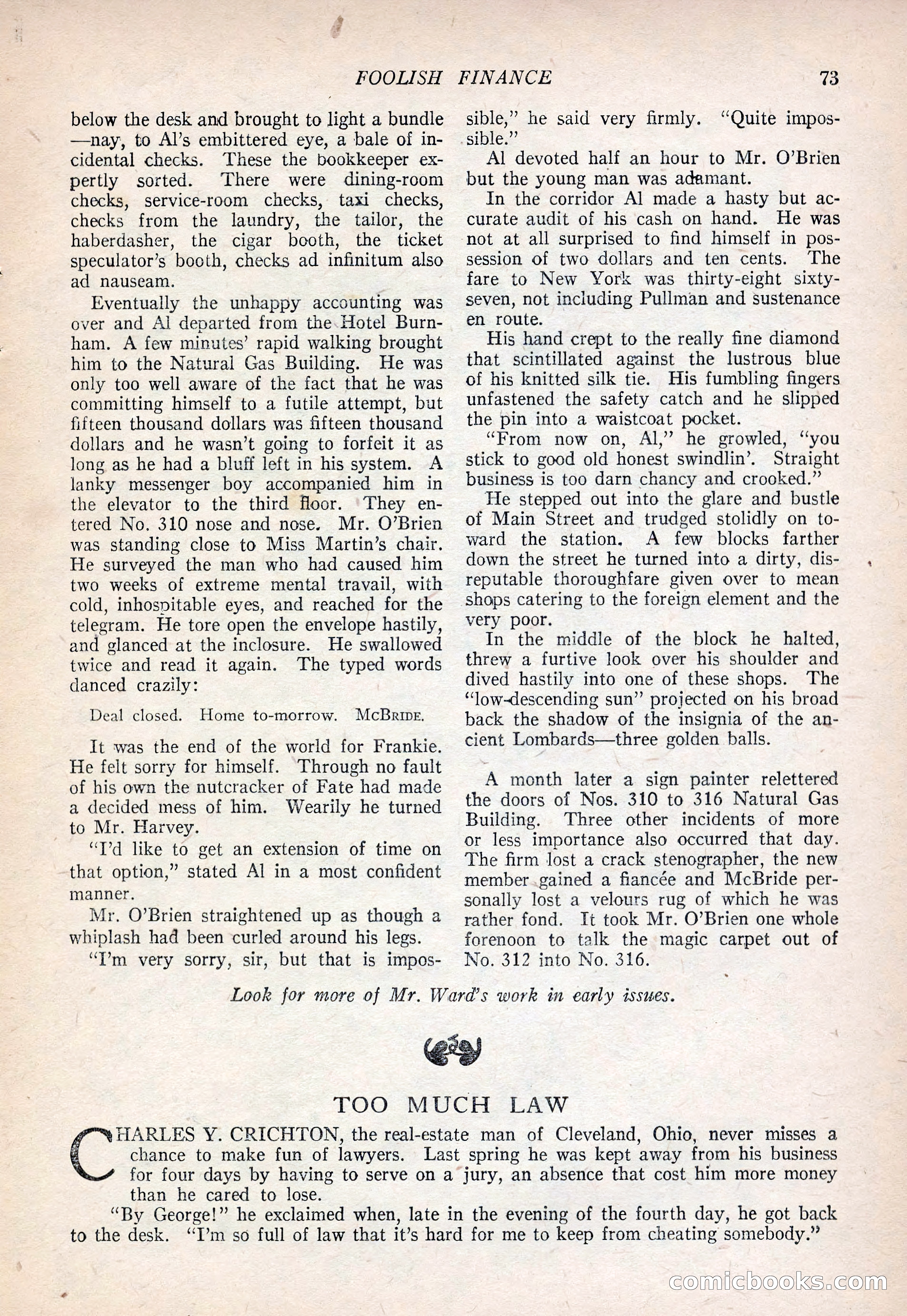 The Popular Magazine, September 20, 1922 — page 75 of 195