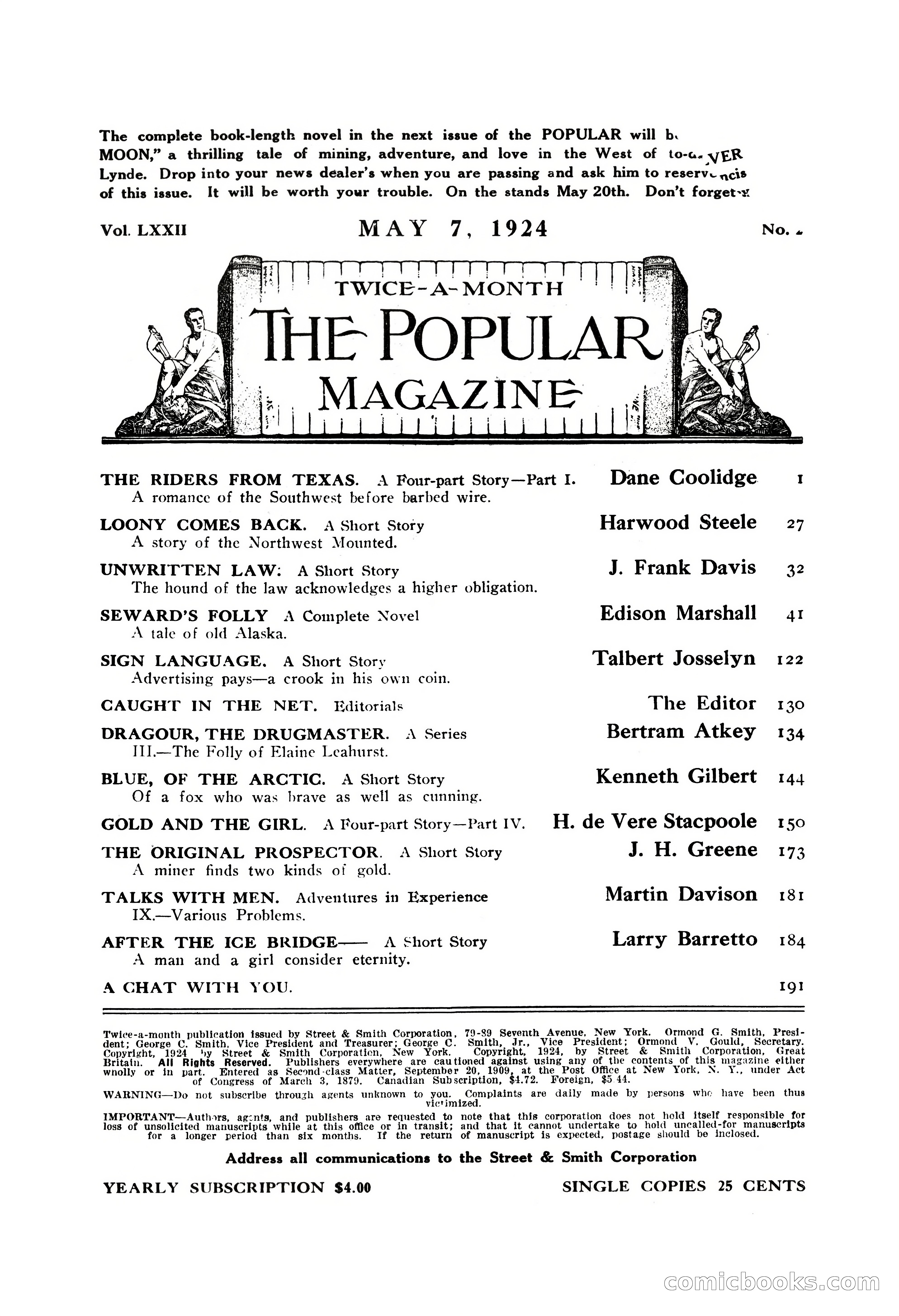 The Popular Magazine, May 7, 1924 — page 4 of 228