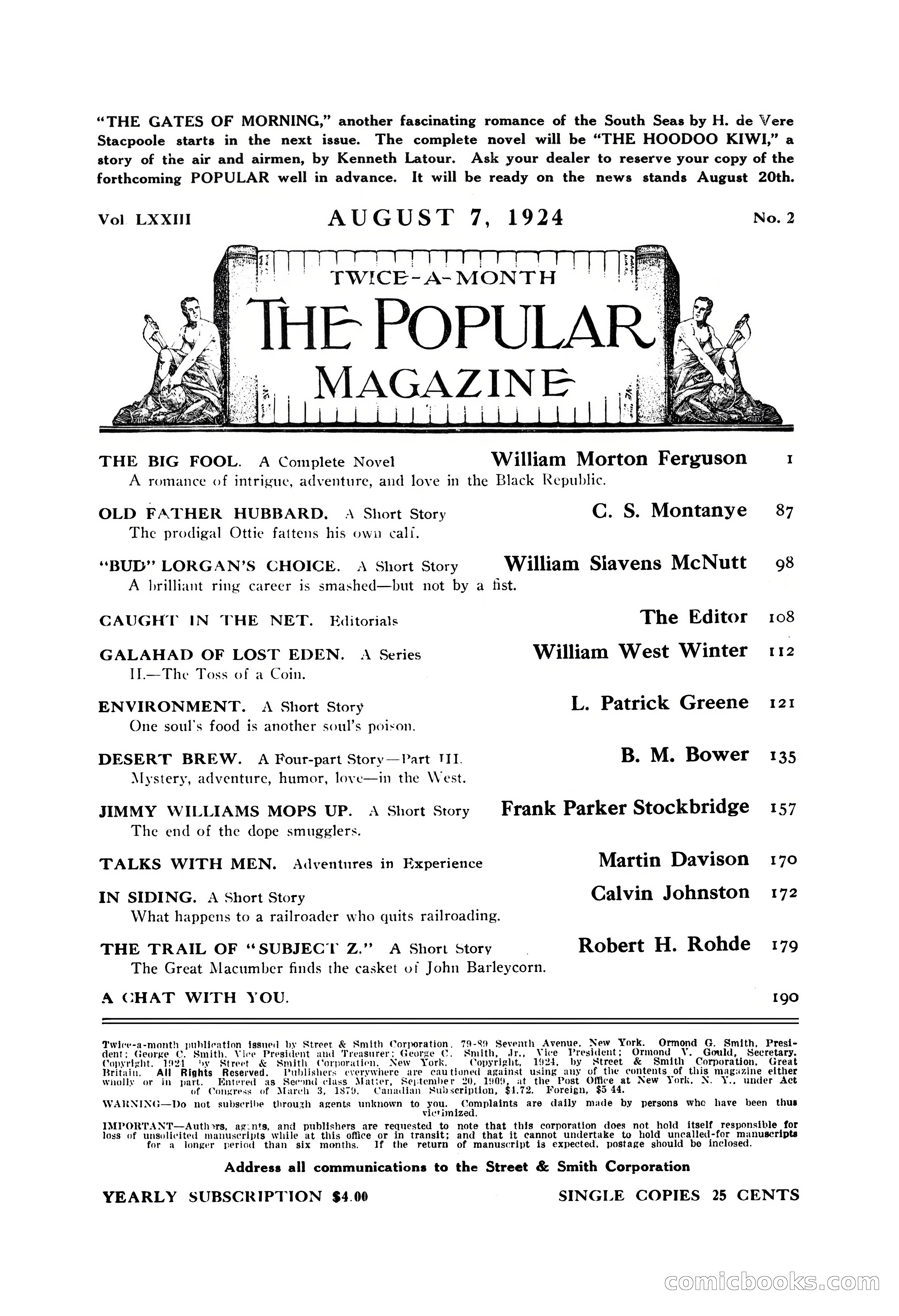 The Popular Magazine, August 7, 1924 — page 4 of 212