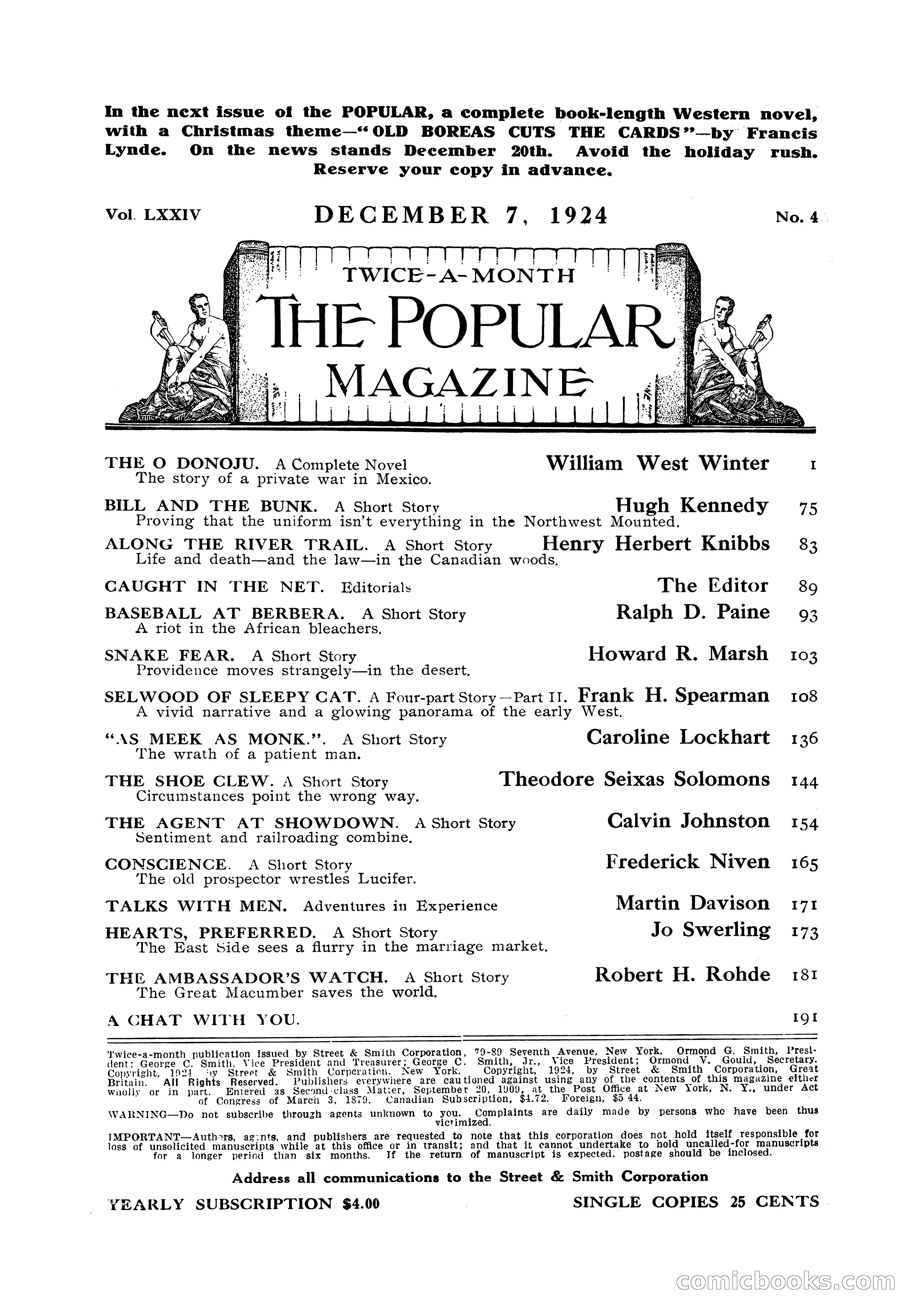 The Popular Magazine, December 7, 1924 — page 4 of 228