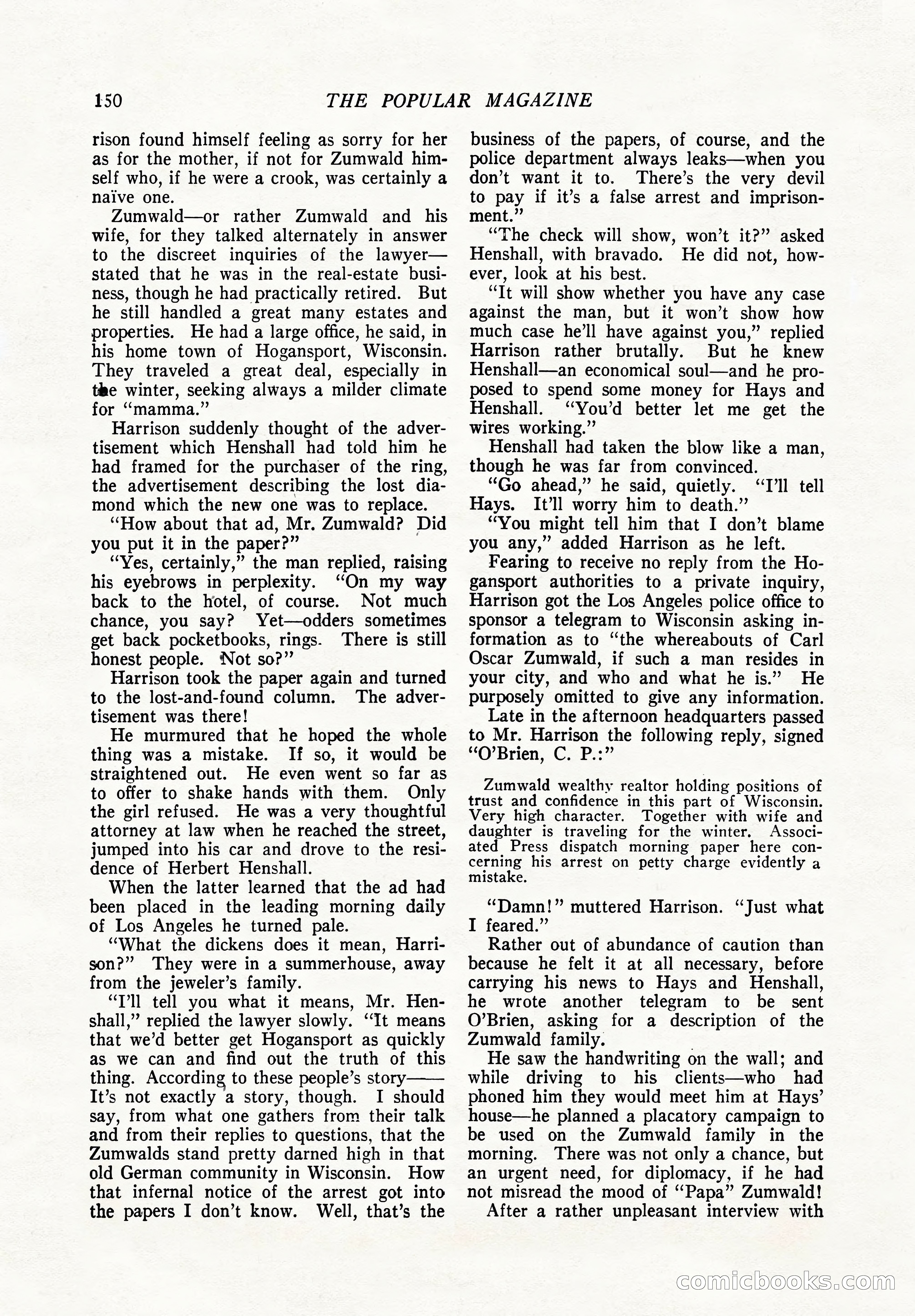 The Popular Magazine, December 7, 1924 — page 168 of 228