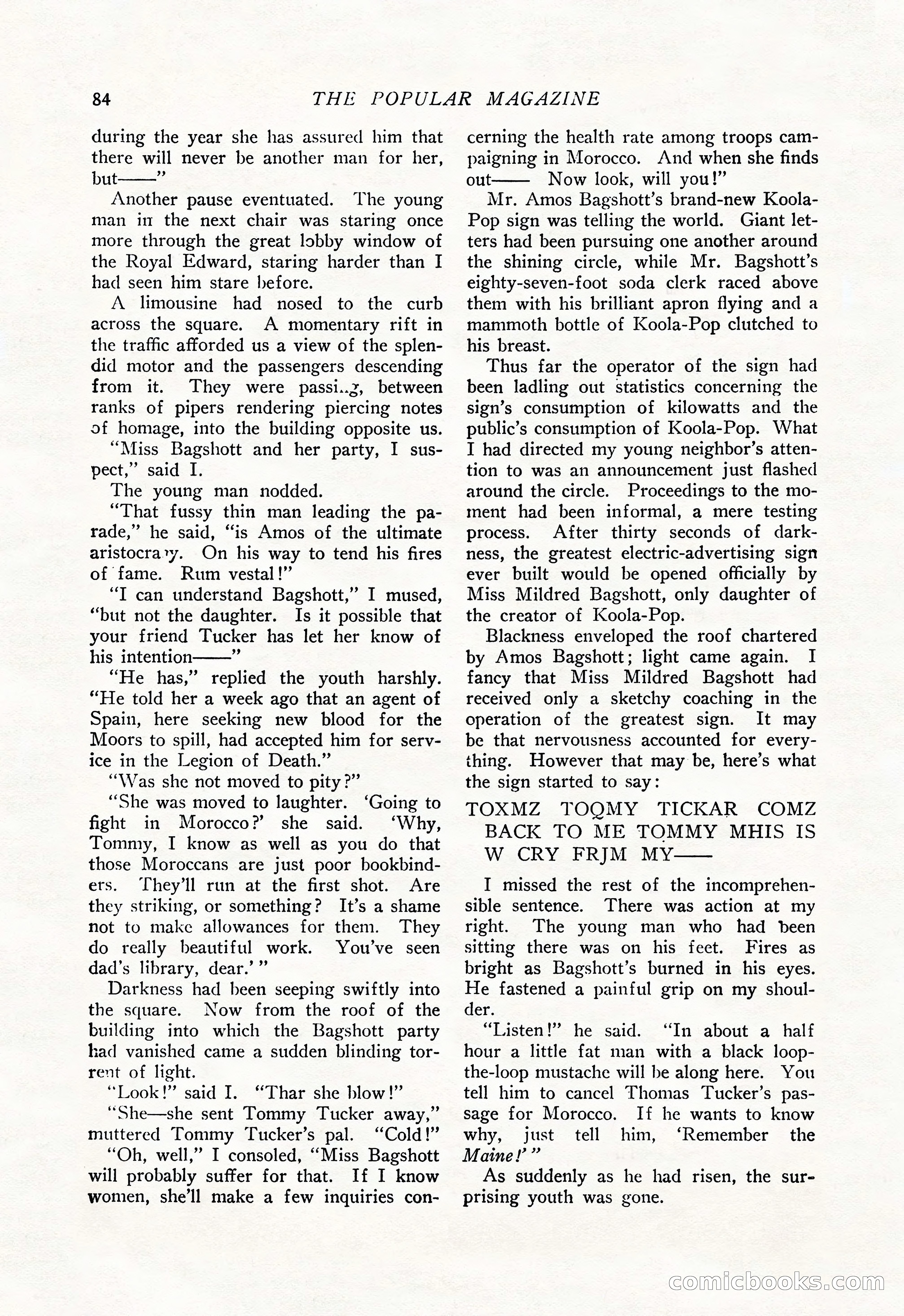 The Popular Magazine, January 20, 1925 — page 86 of 196