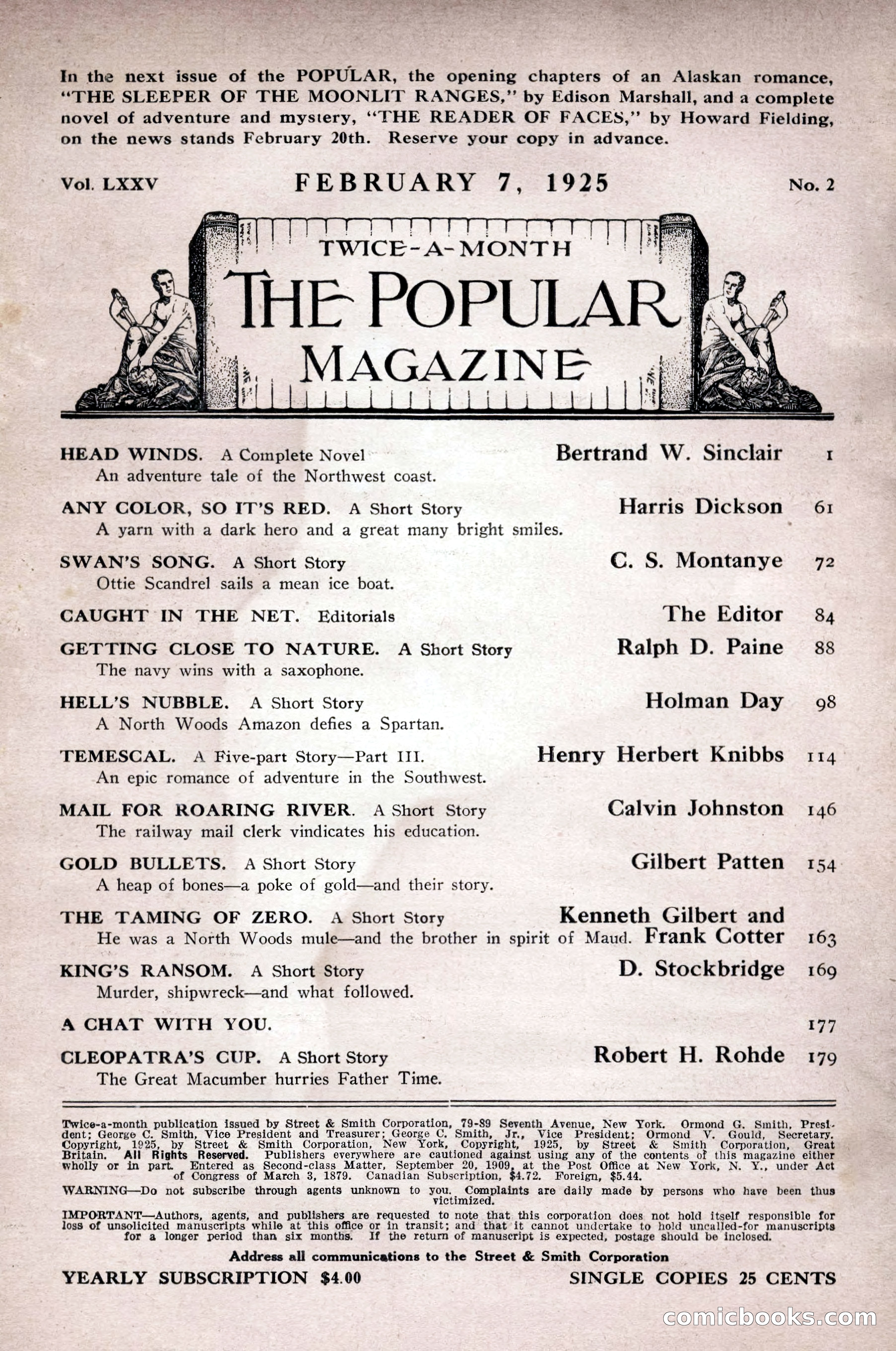 The Popular Magazine, February 7, 1925 — page 4 of 220