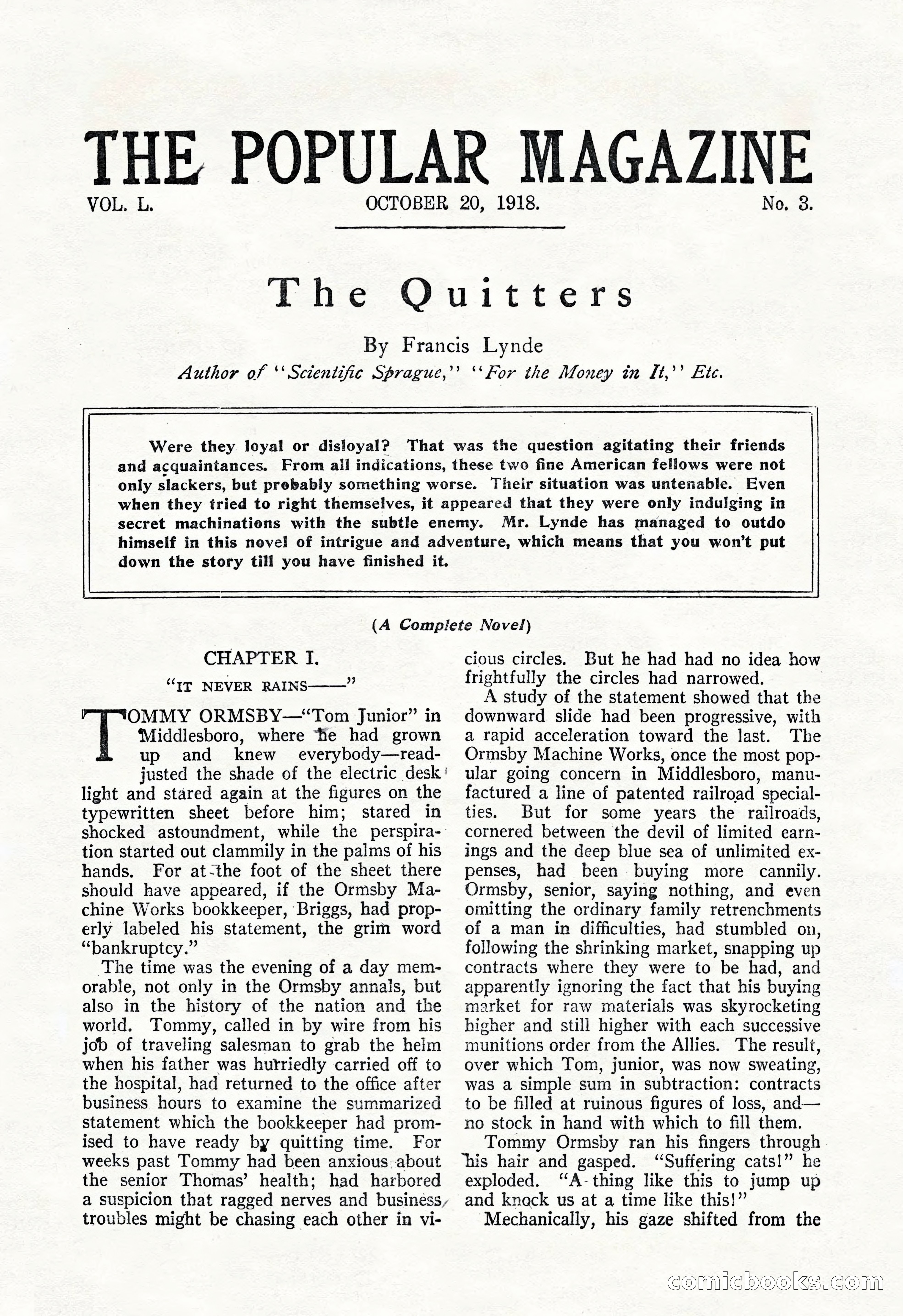 The Popular Magazine, Vol. 50, No. 3 — page 7 of 202