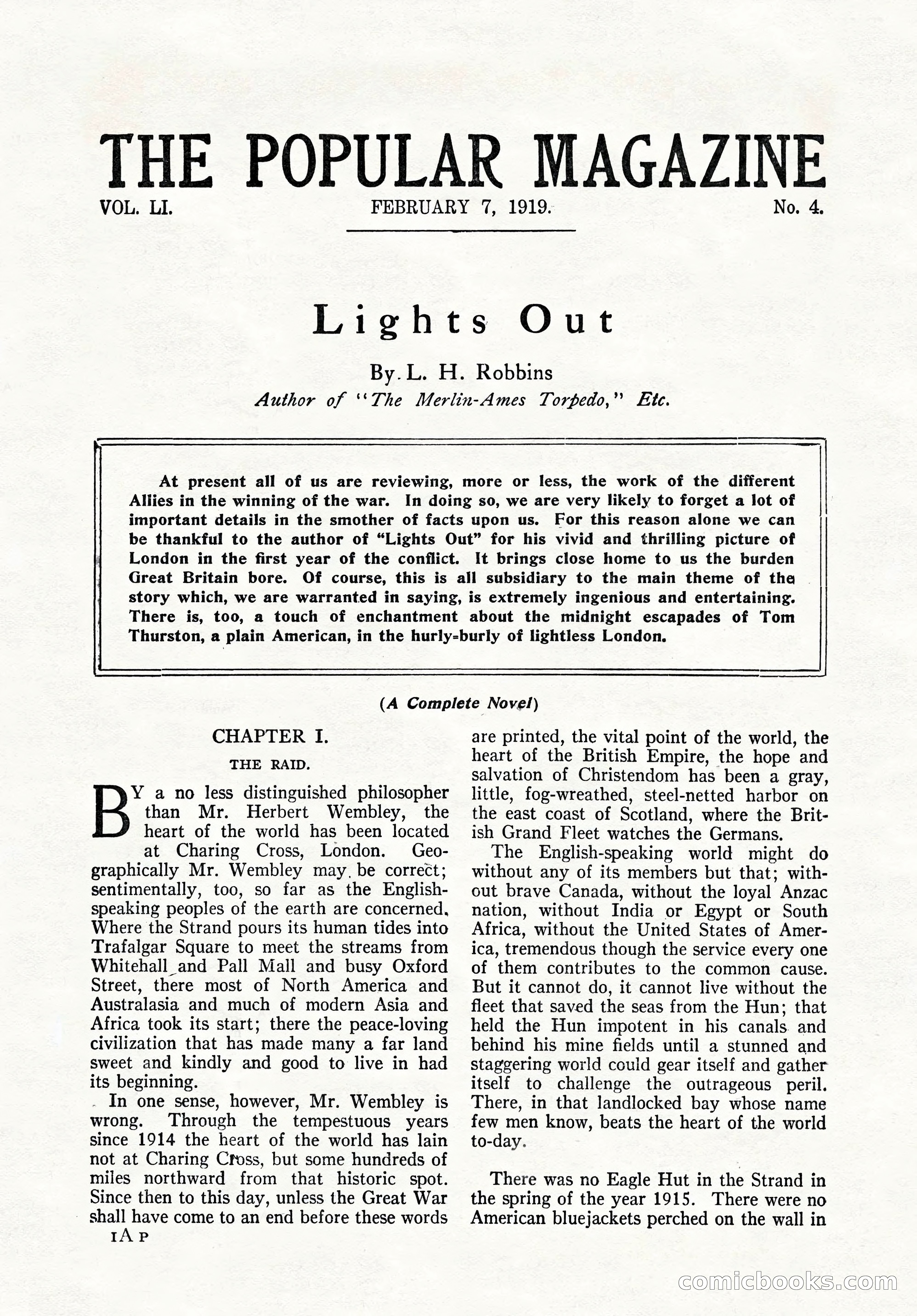 The Popular Magazine, February 7, 1919 — page 7 of 212