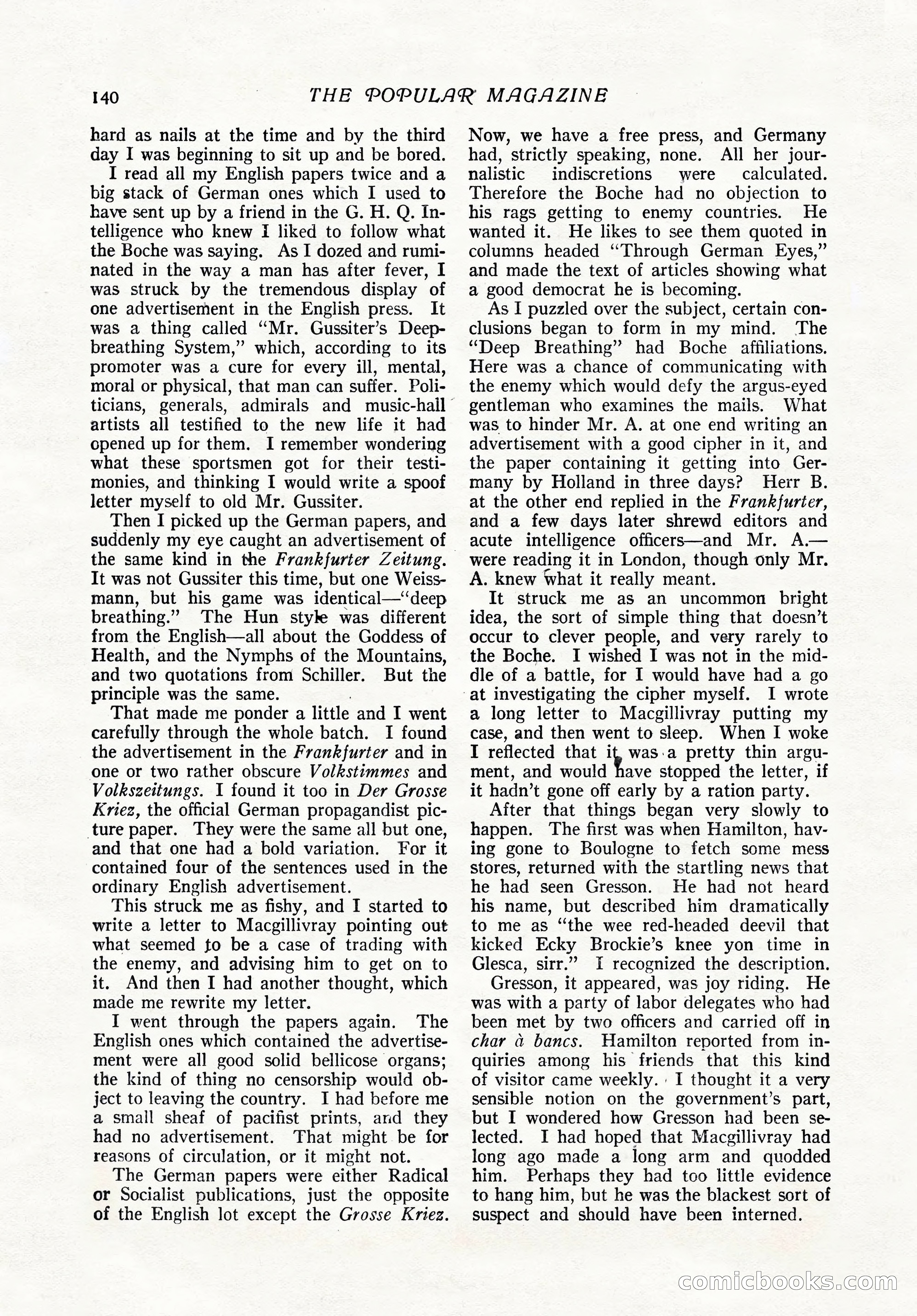 The Popular Magazine, February 7, 1919 — page 146 of 212