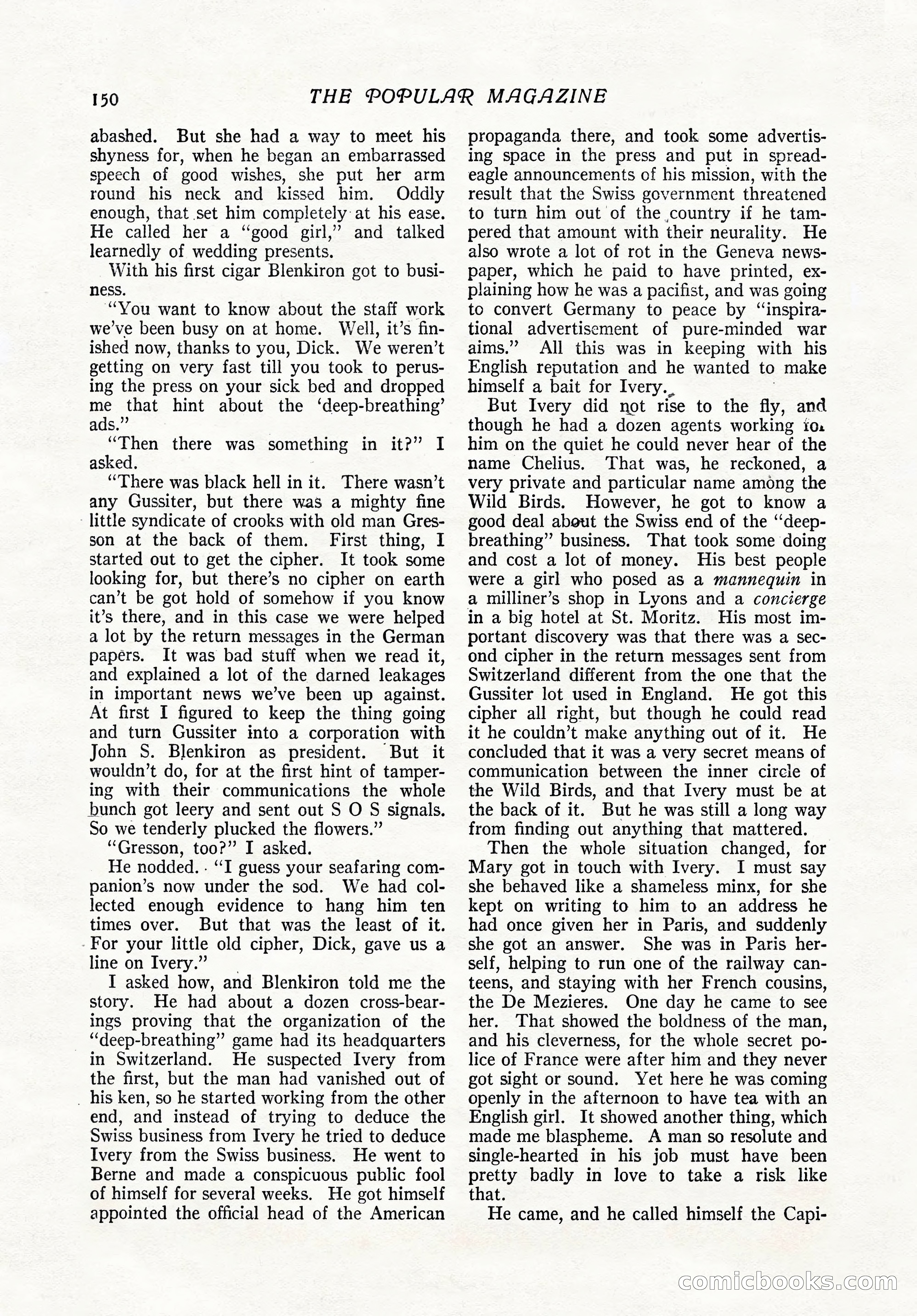 The Popular Magazine, February 7, 1919 — page 156 of 212