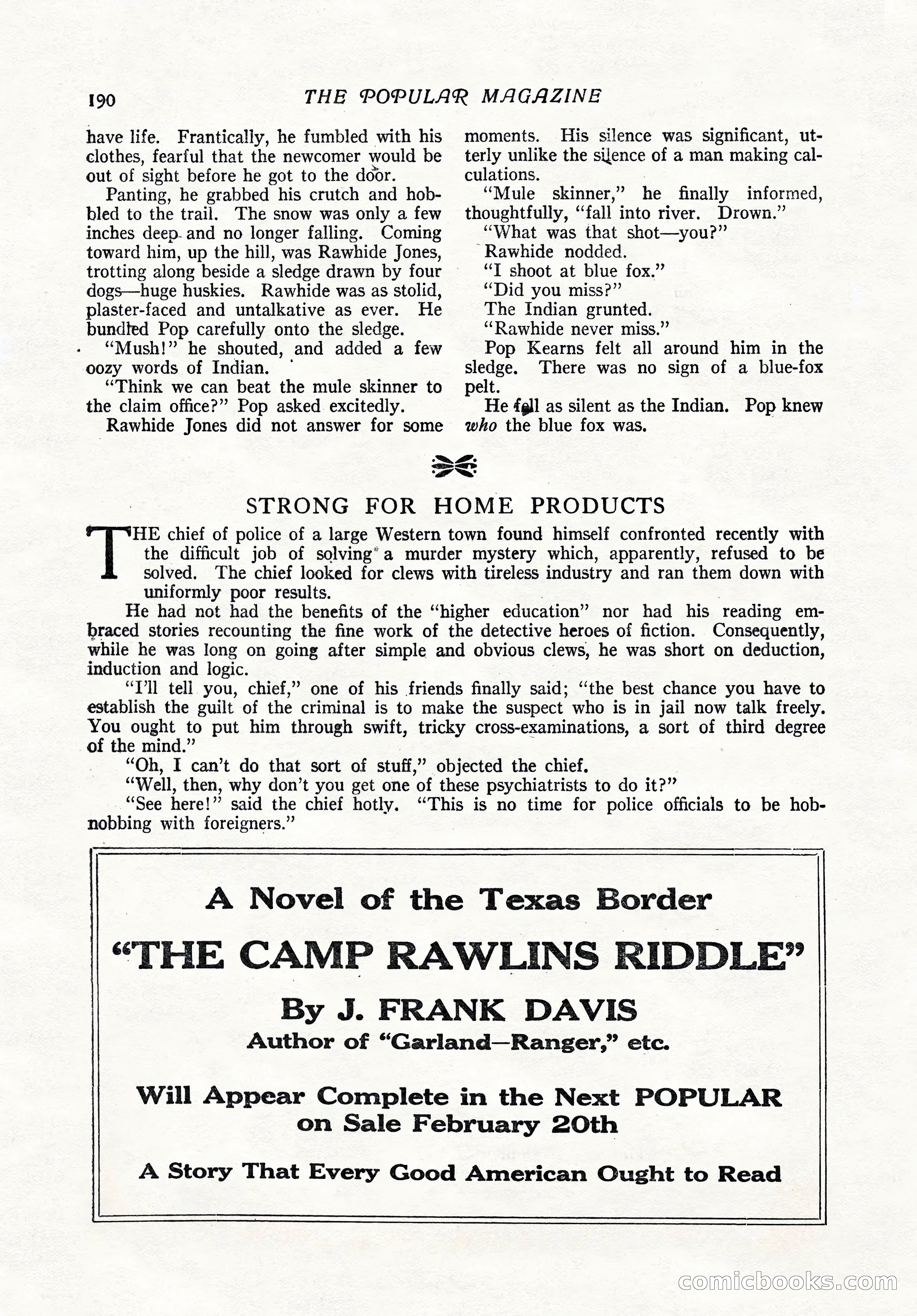 The Popular Magazine, February 7, 1919 — page 196 of 212