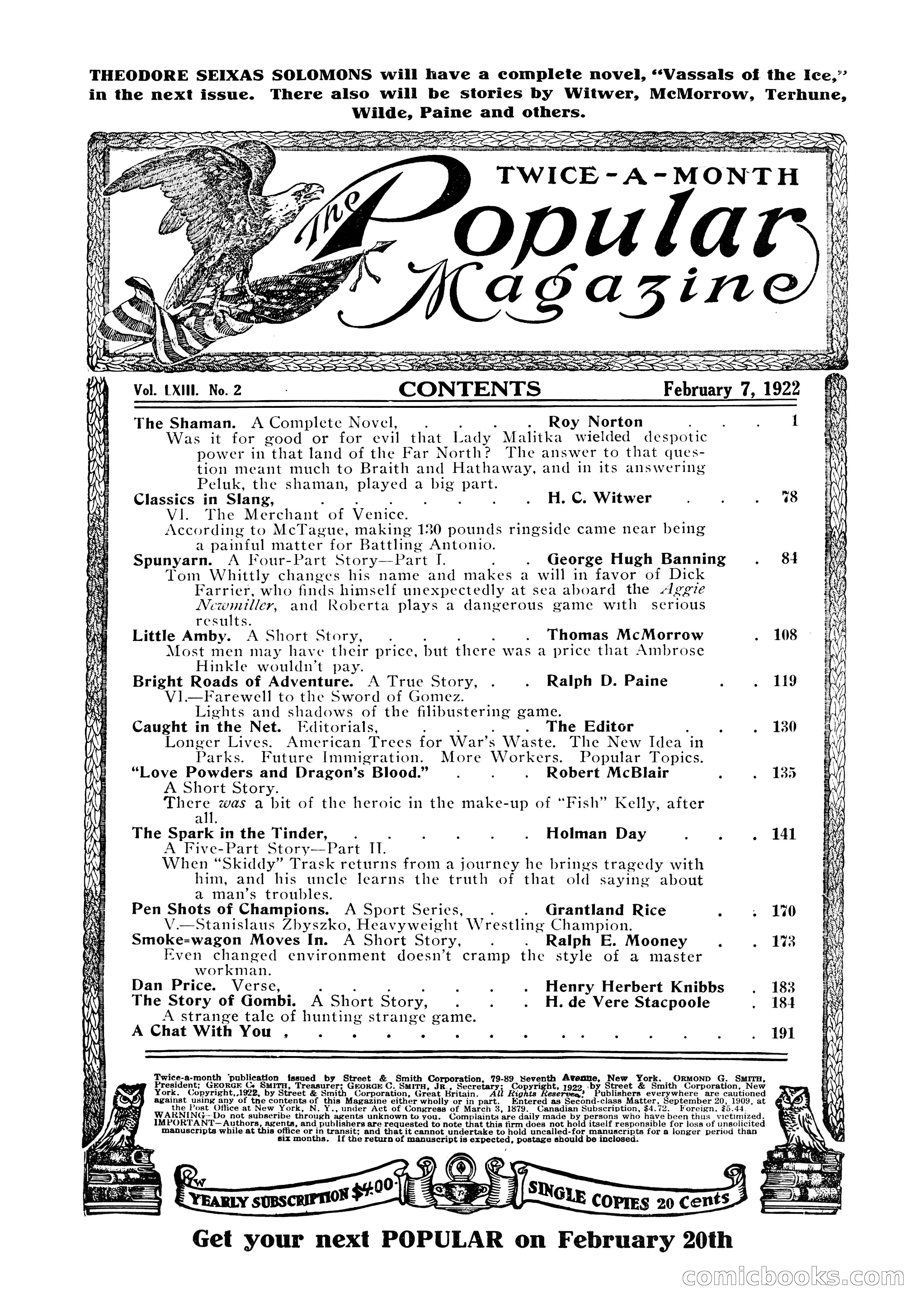 The Popular Magazine, February 1922 — page 4 of 212