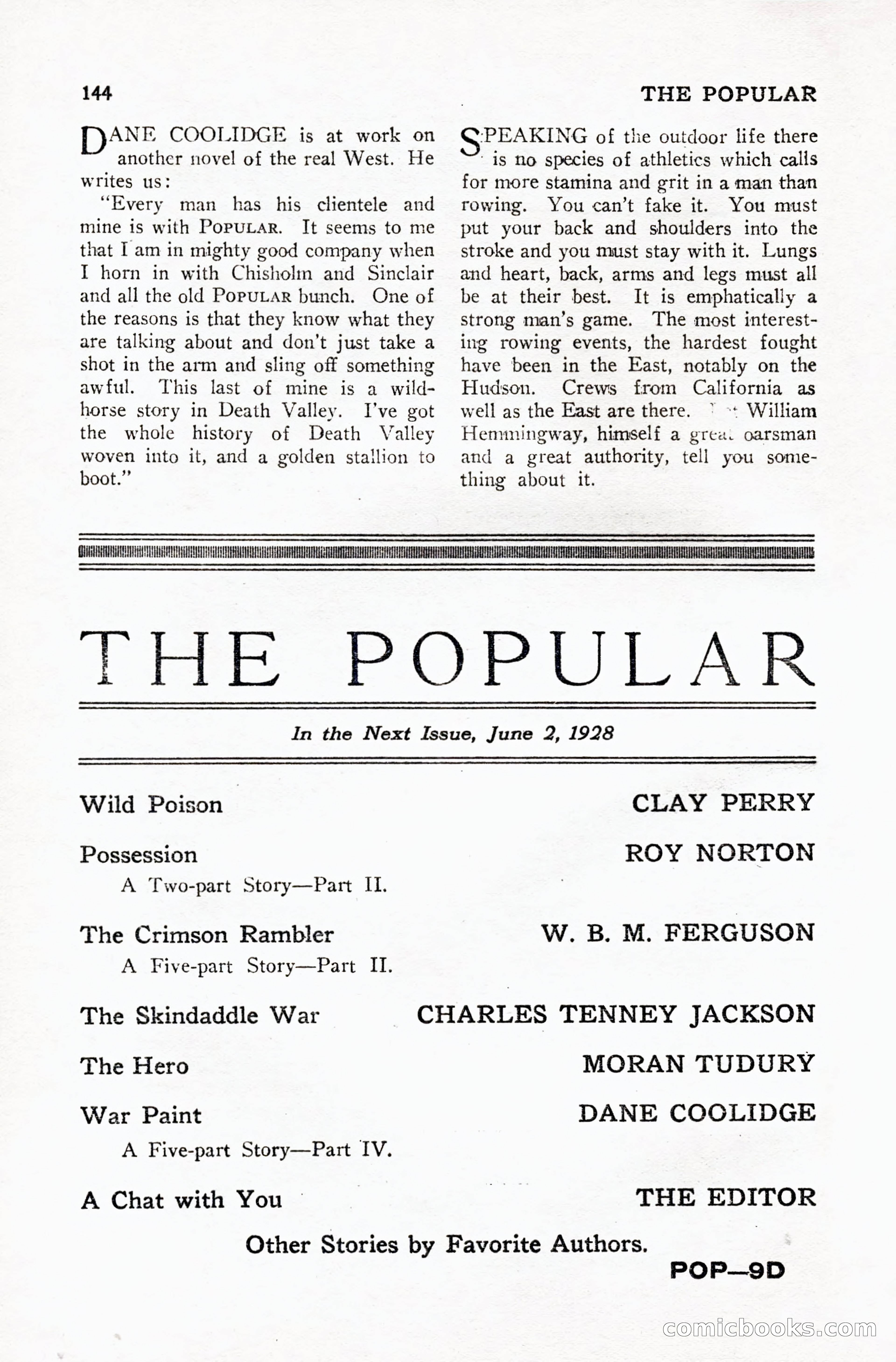 The Popular Weekly, May 26, 1928 — page 146 of 148