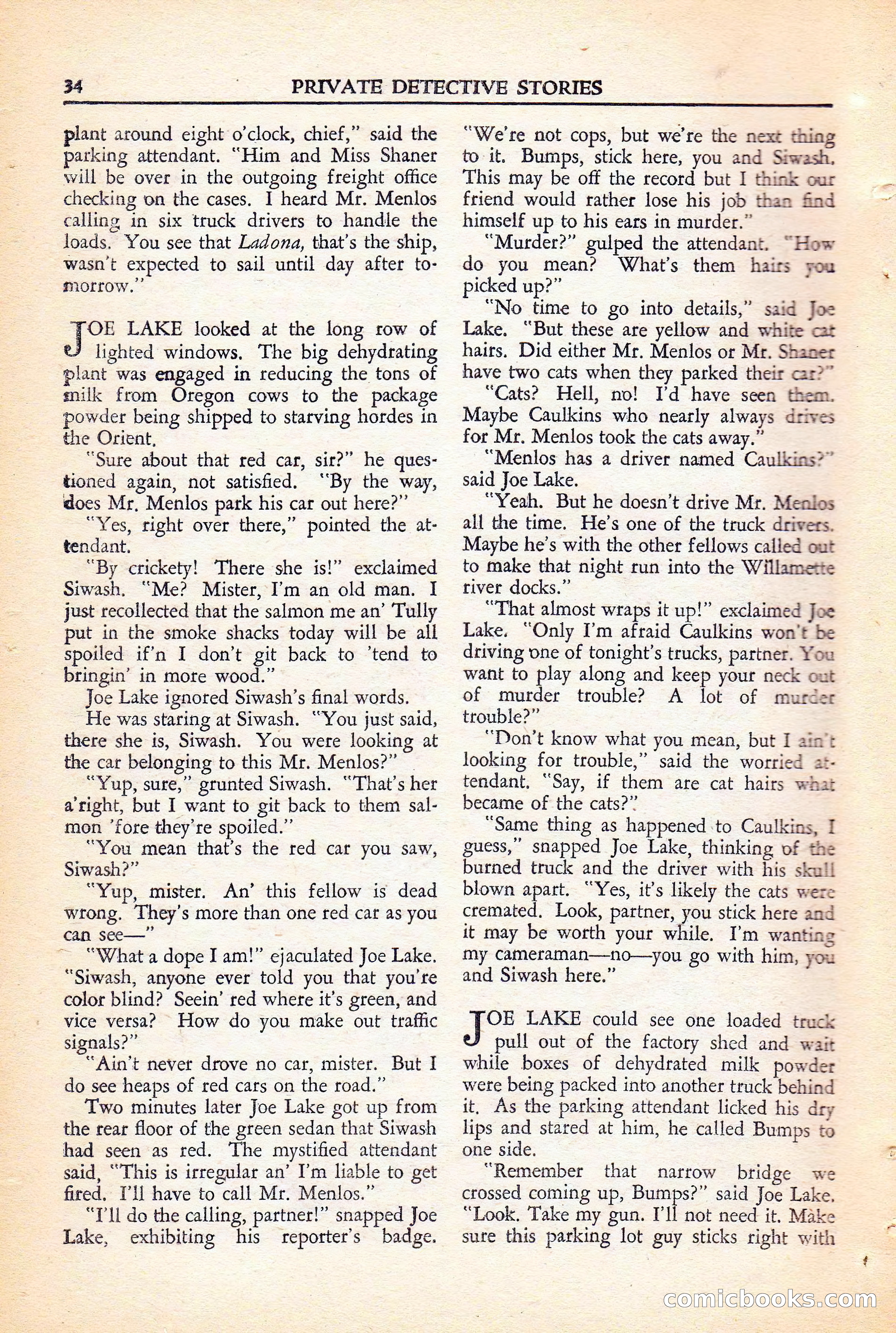 Private Detective Stories, November 1946 — page 36 of 99