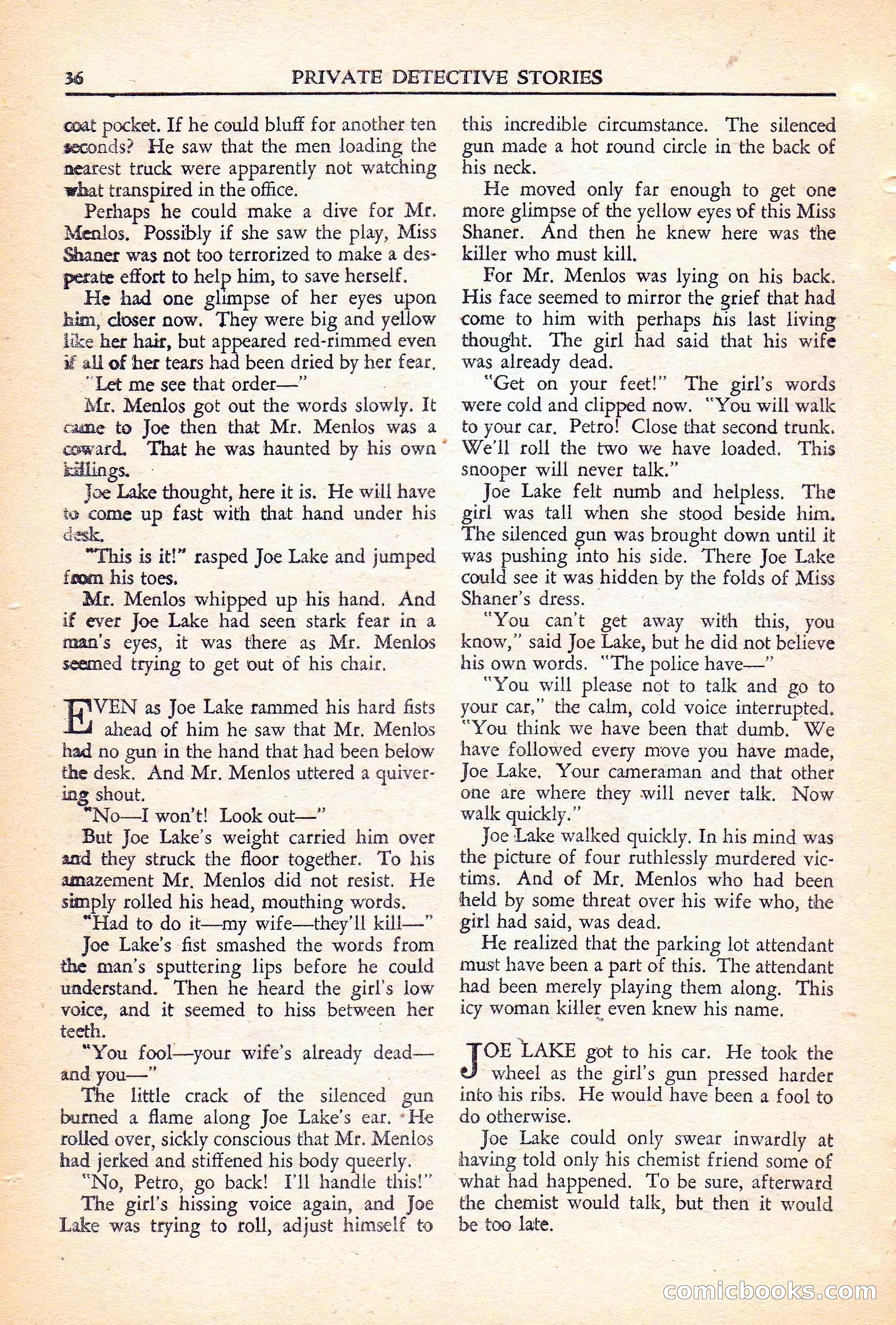 Private Detective Stories, November 1946 — page 38 of 99