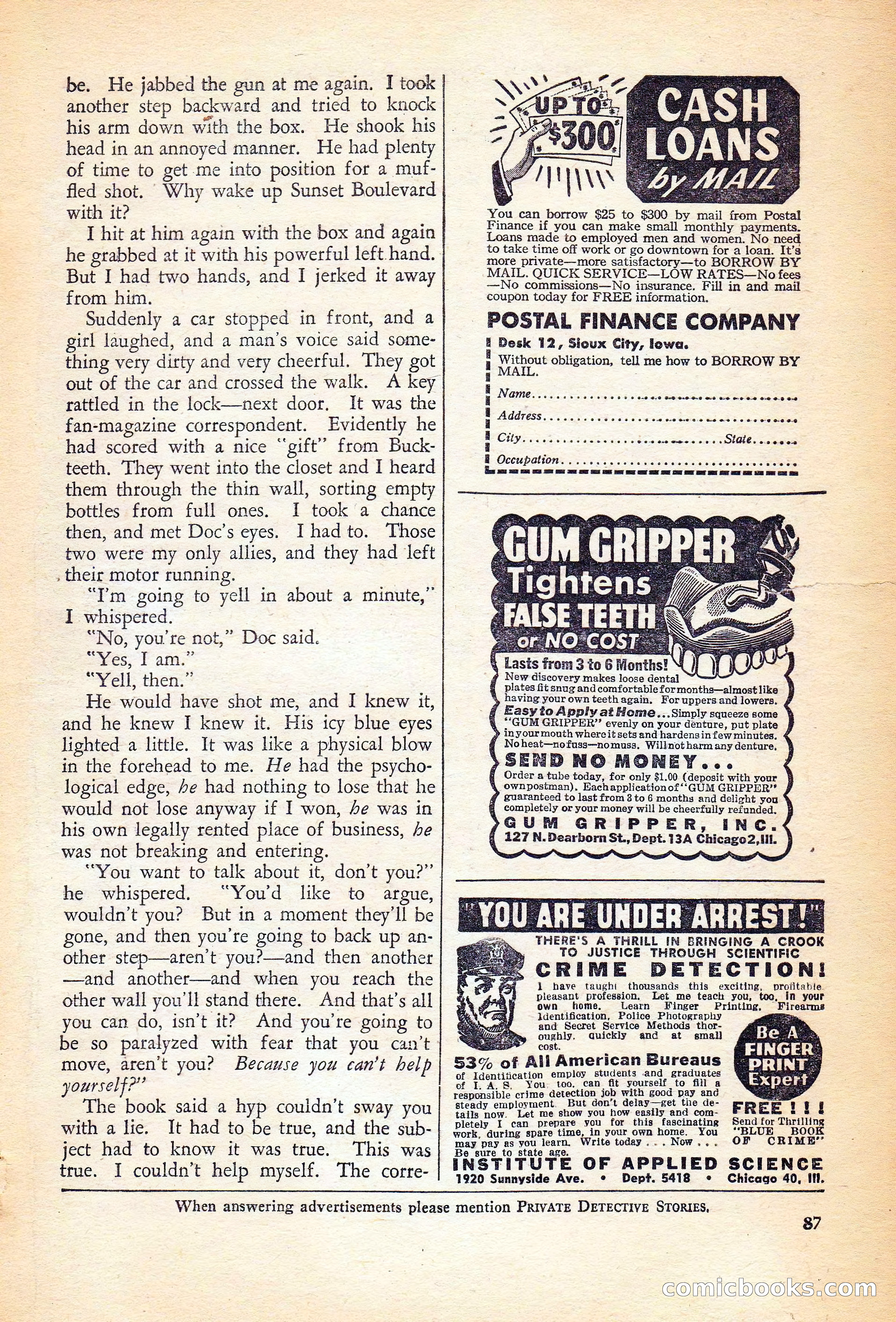Private Detective Stories, November 1946 — page 89 of 99