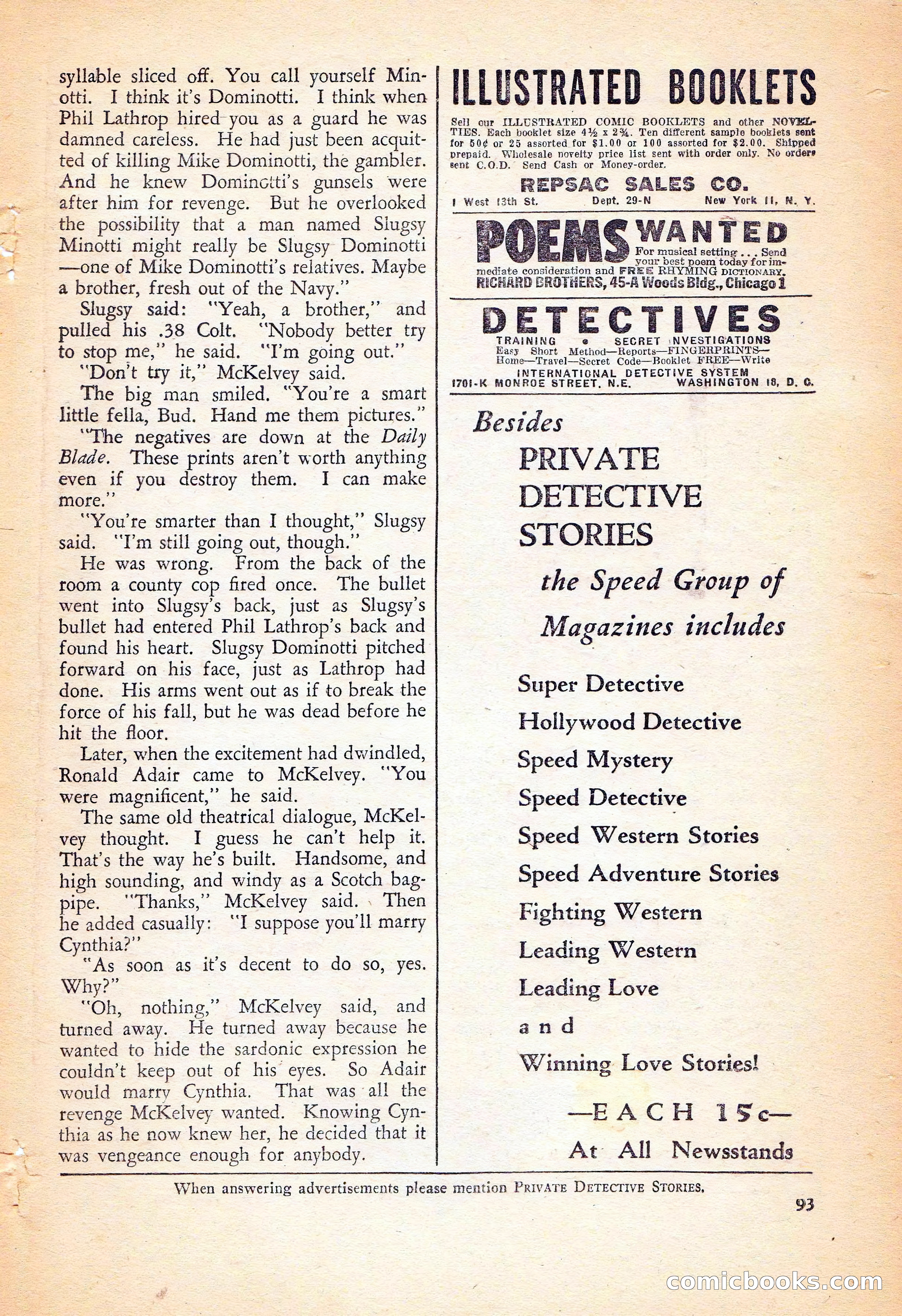 Private Detective Stories, November 1946 — page 95 of 99
