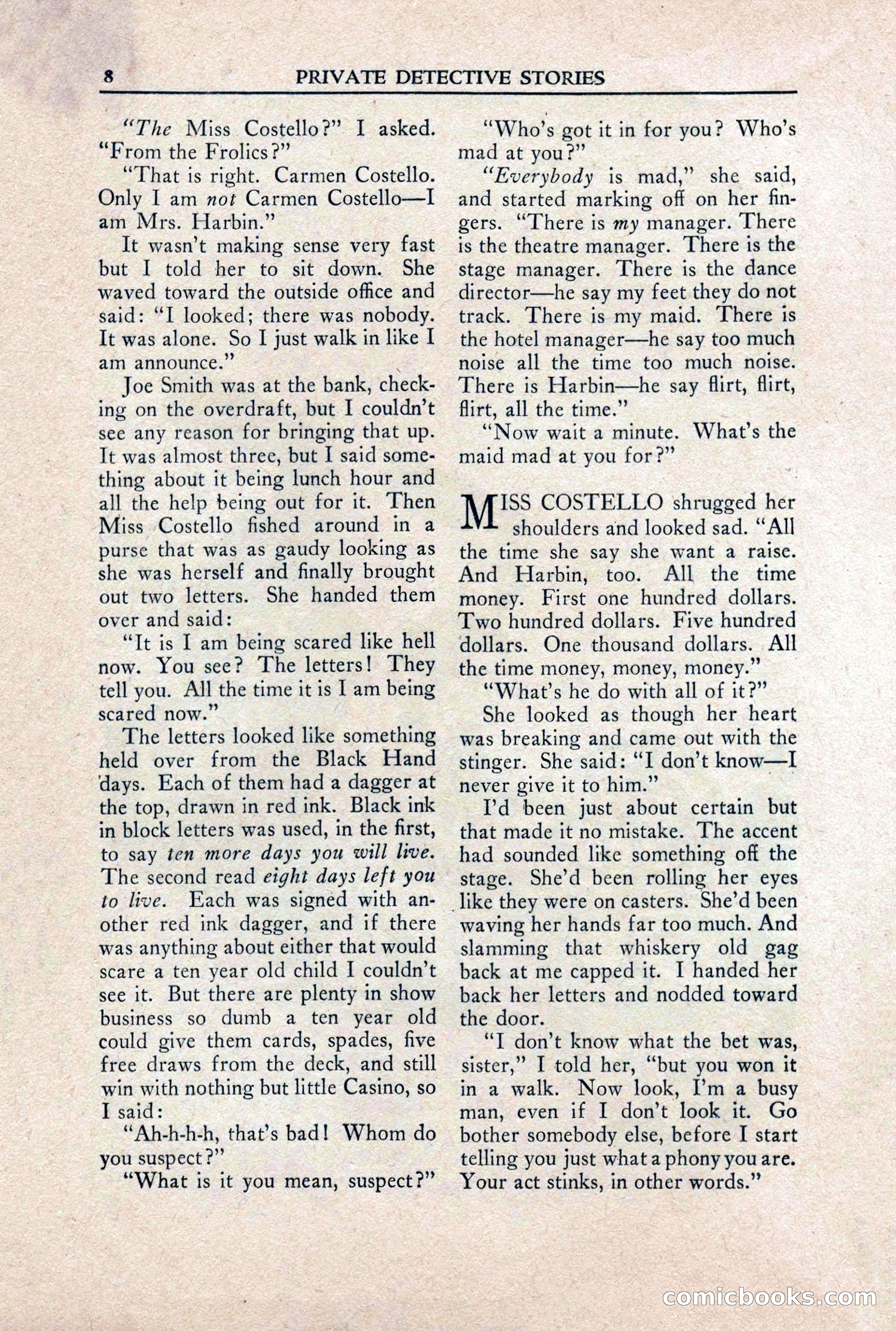 Private Detective Stories, October 1940 — page 10 of 132