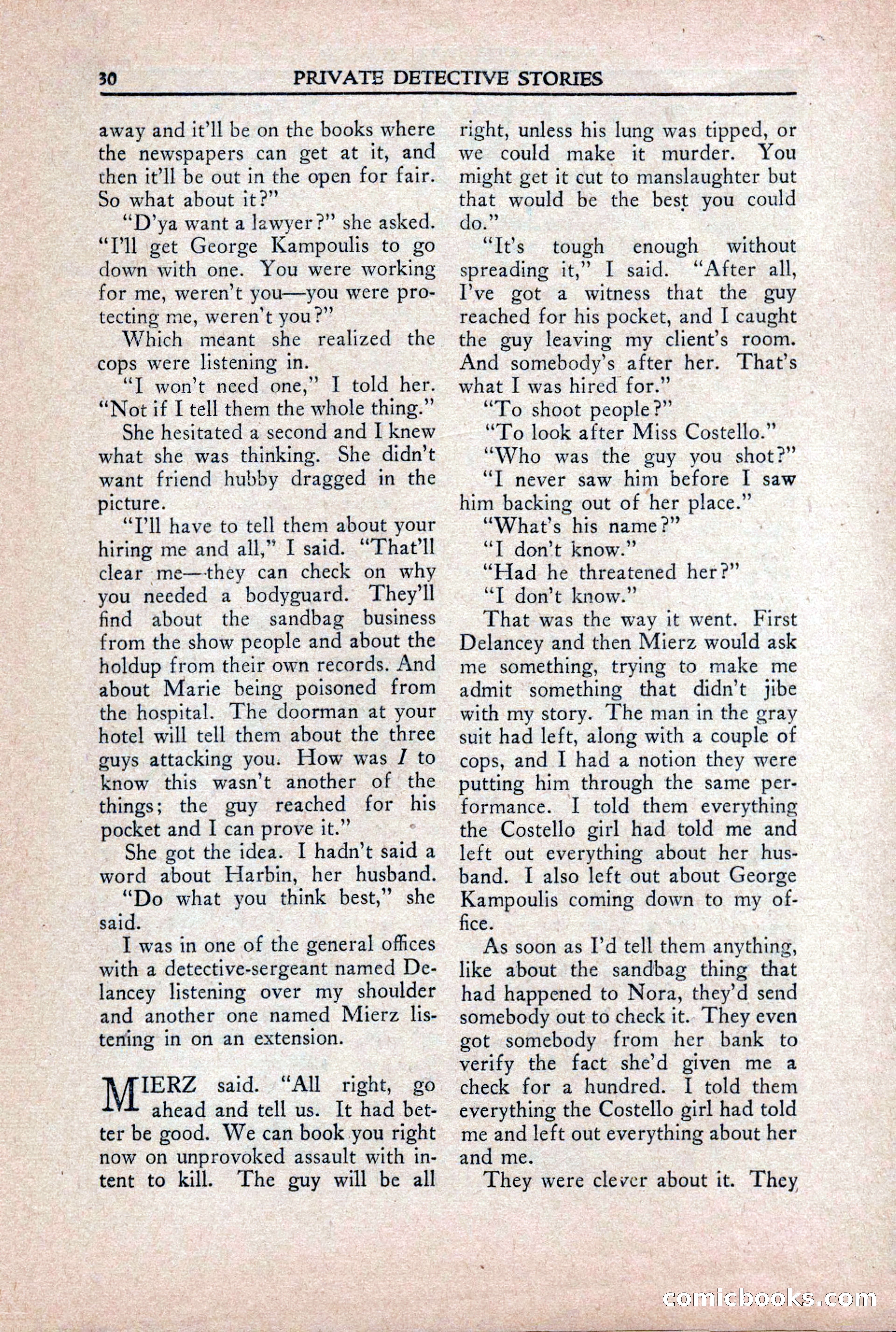 Private Detective Stories, October 1940 — page 32 of 132