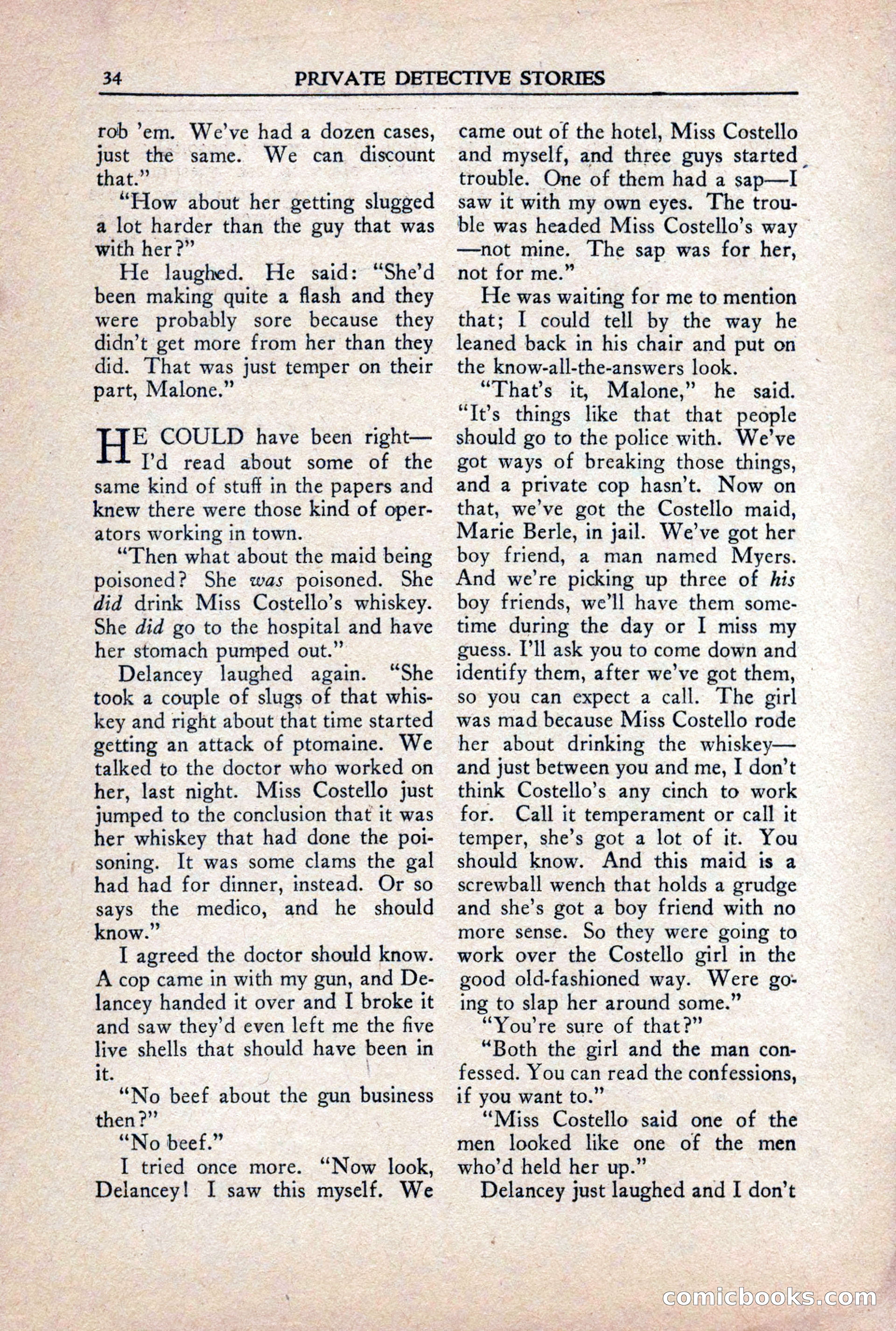 Private Detective Stories, October 1940 — page 36 of 132