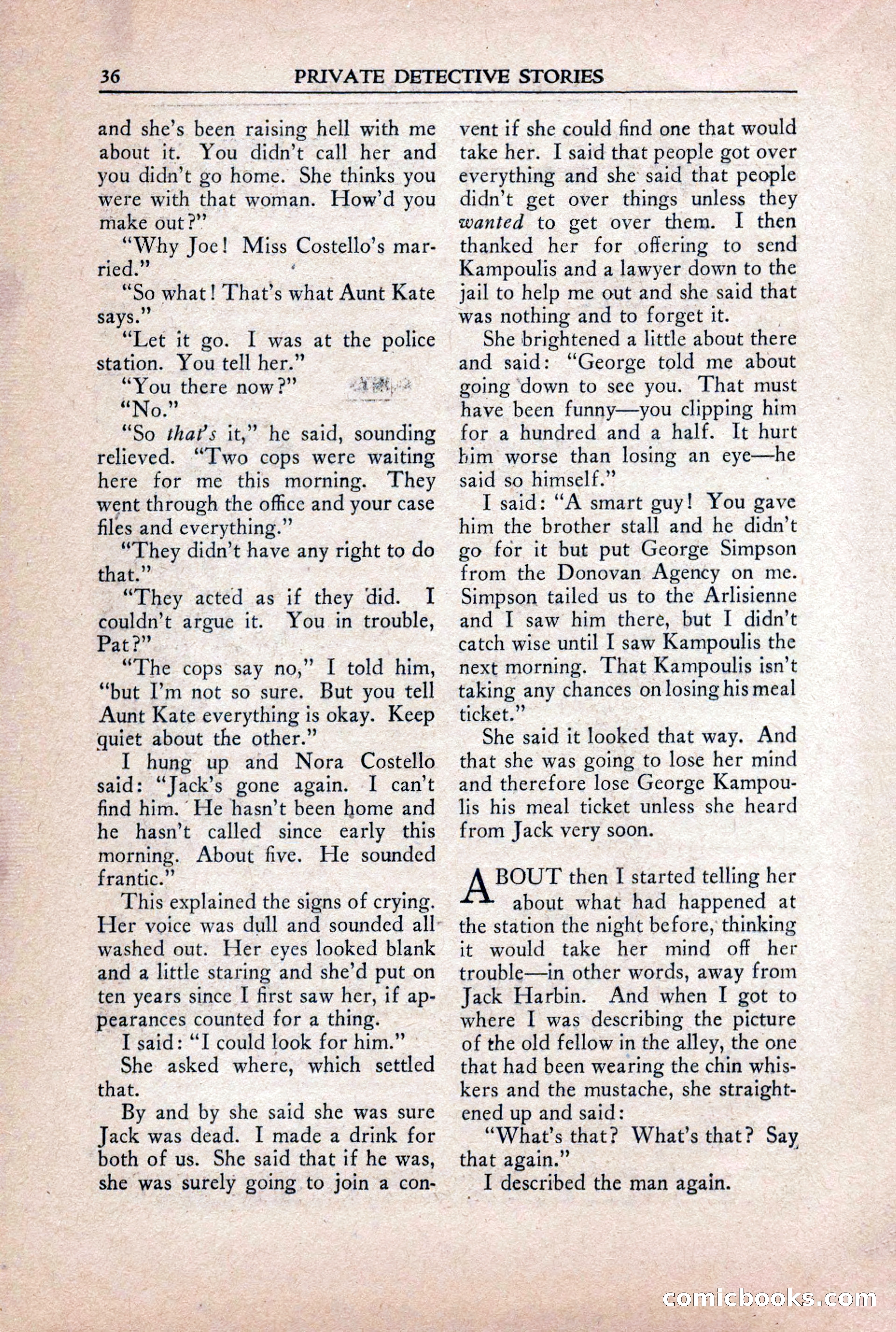 Private Detective Stories, October 1940 — page 38 of 132