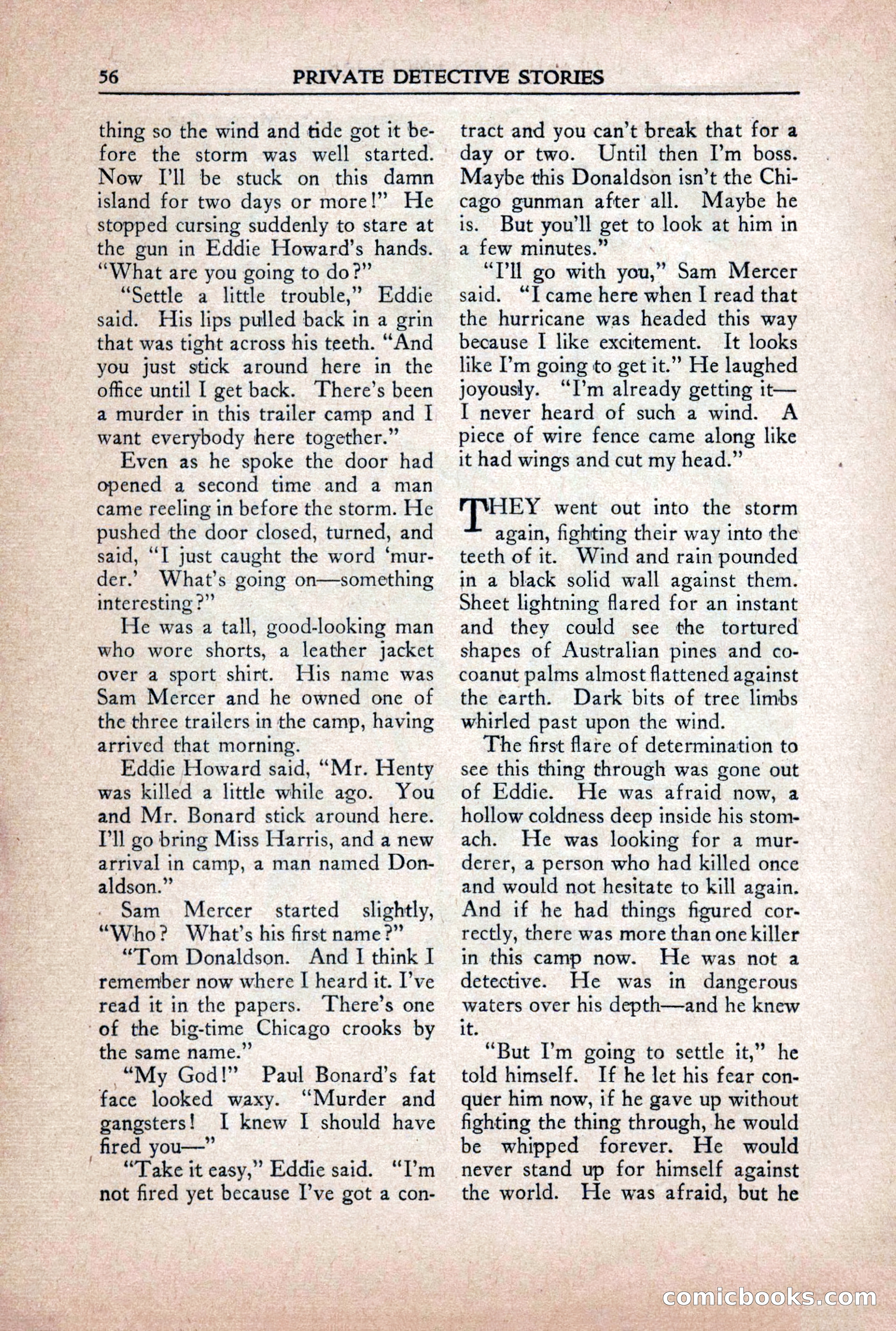 Private Detective Stories, October 1940 — page 58 of 132
