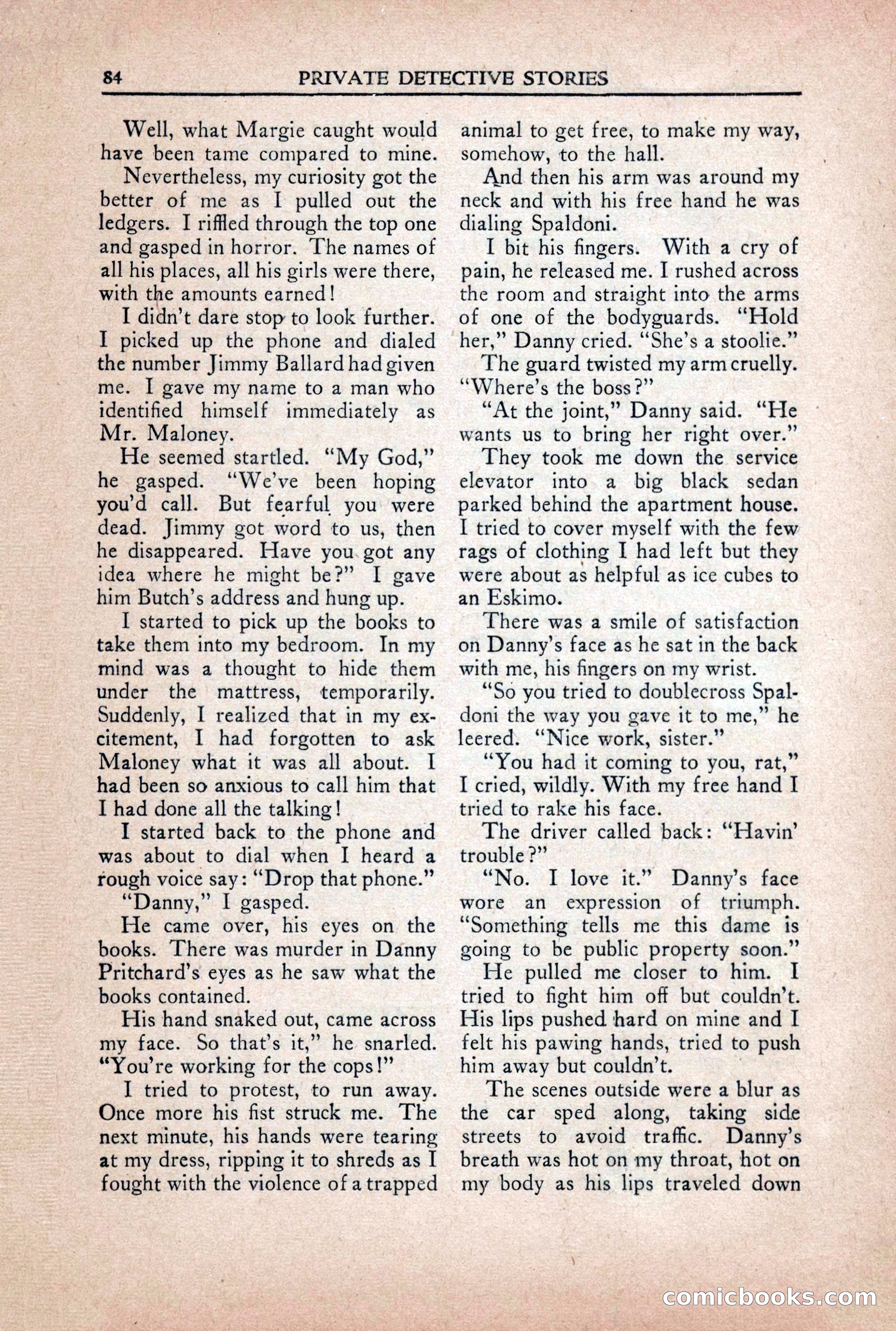 Private Detective Stories, October 1940 — page 86 of 132
