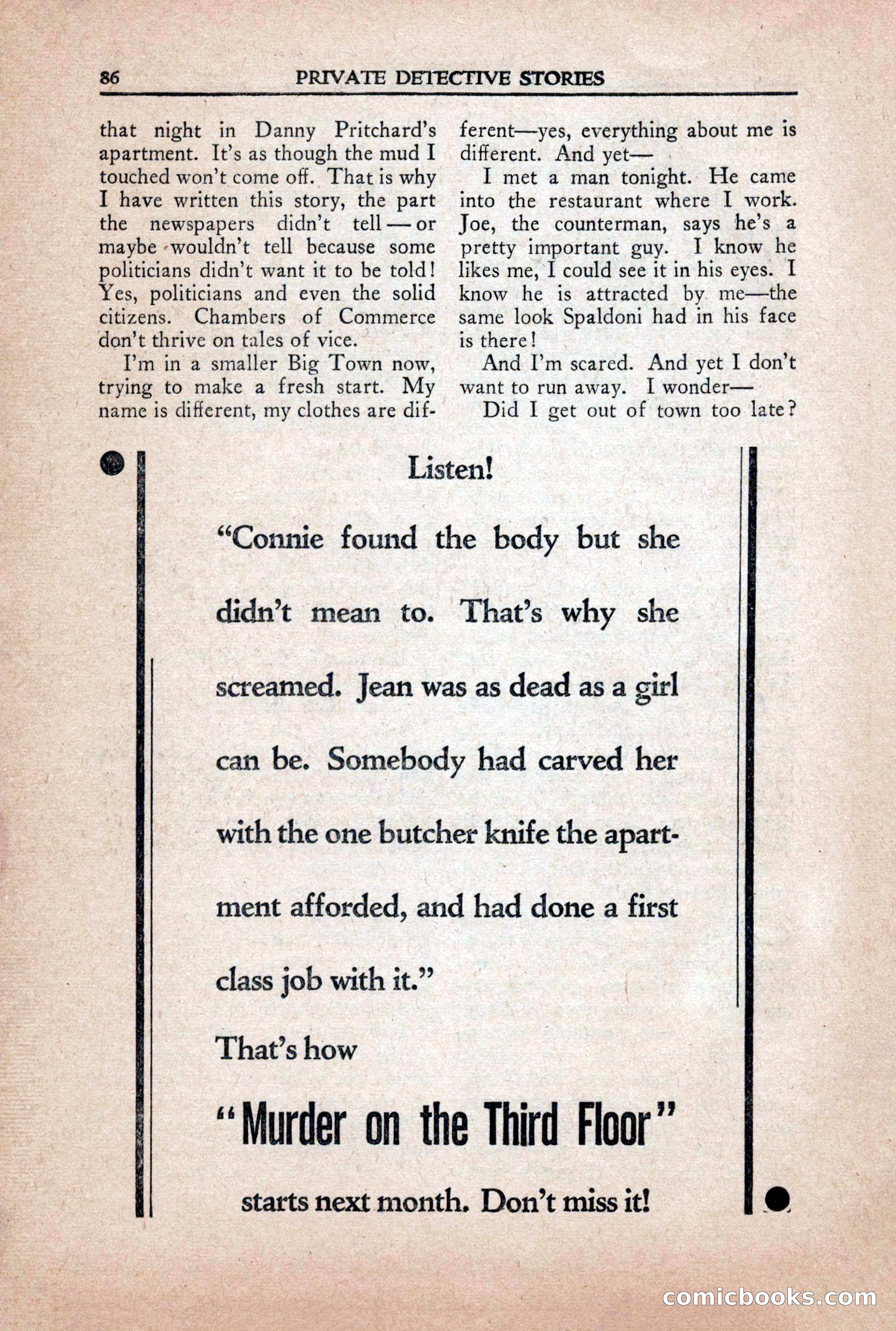 Private Detective Stories, October 1940 — page 88 of 132