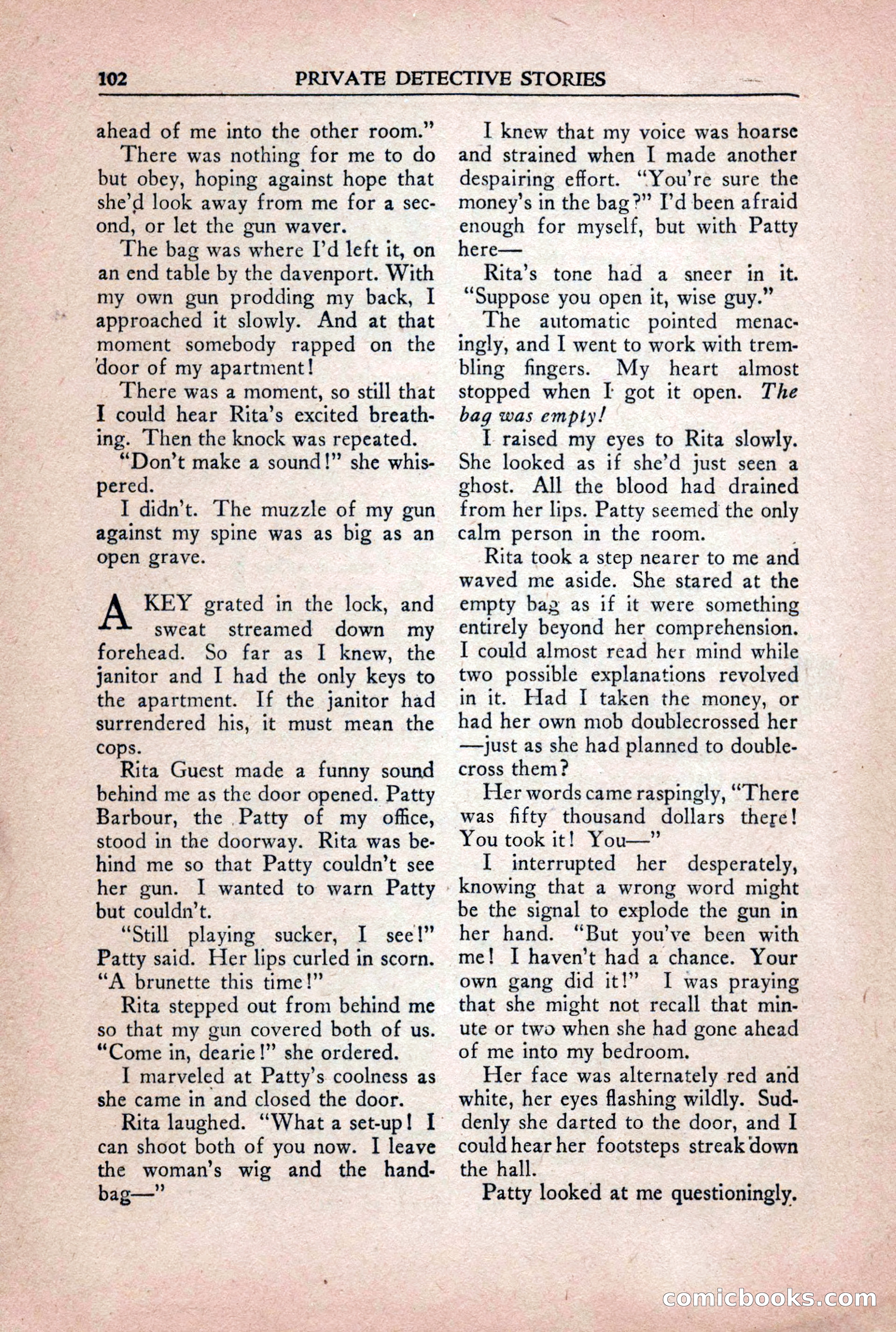 Private Detective Stories, October 1940 — page 104 of 132