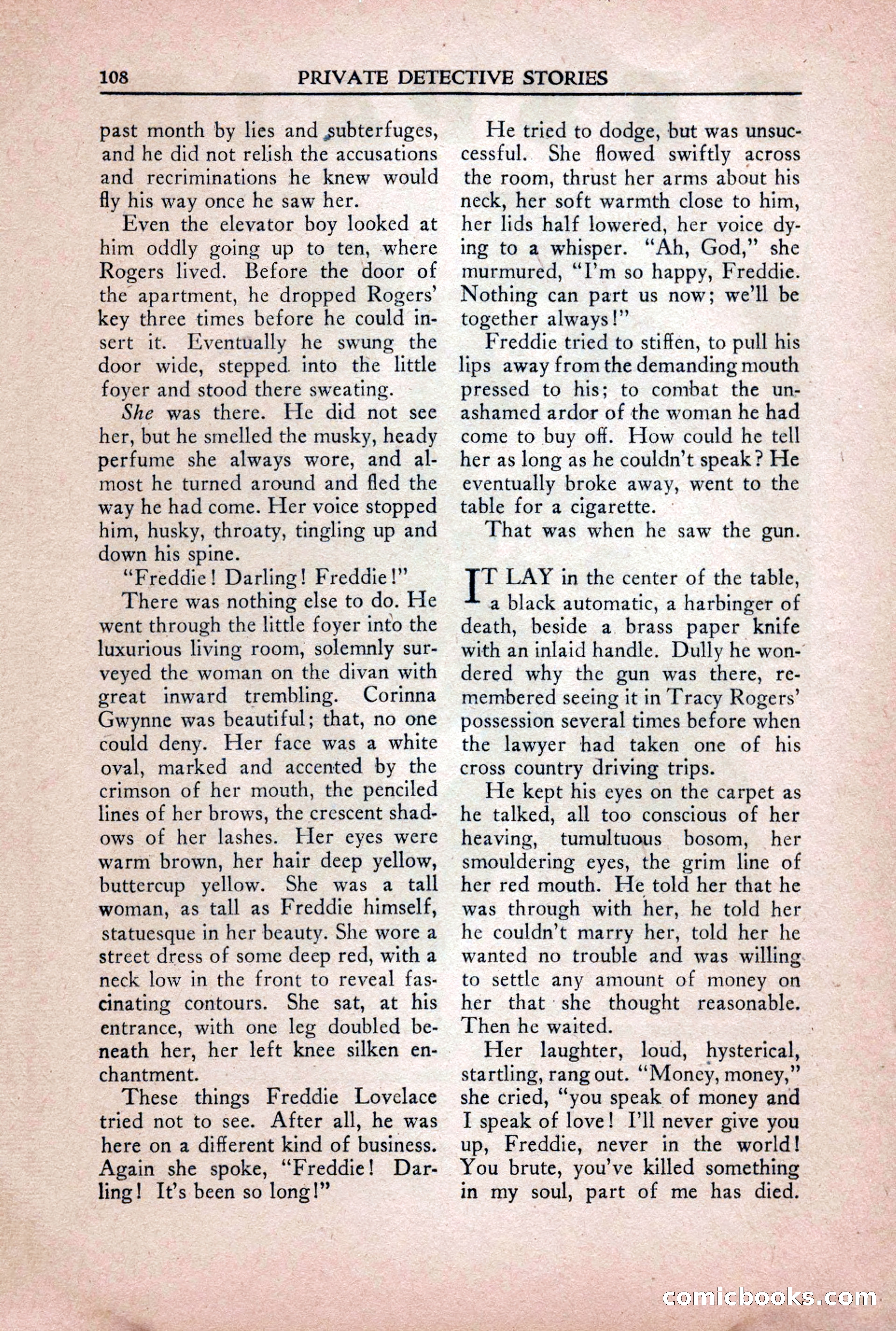 Private Detective Stories, October 1940 — page 110 of 132