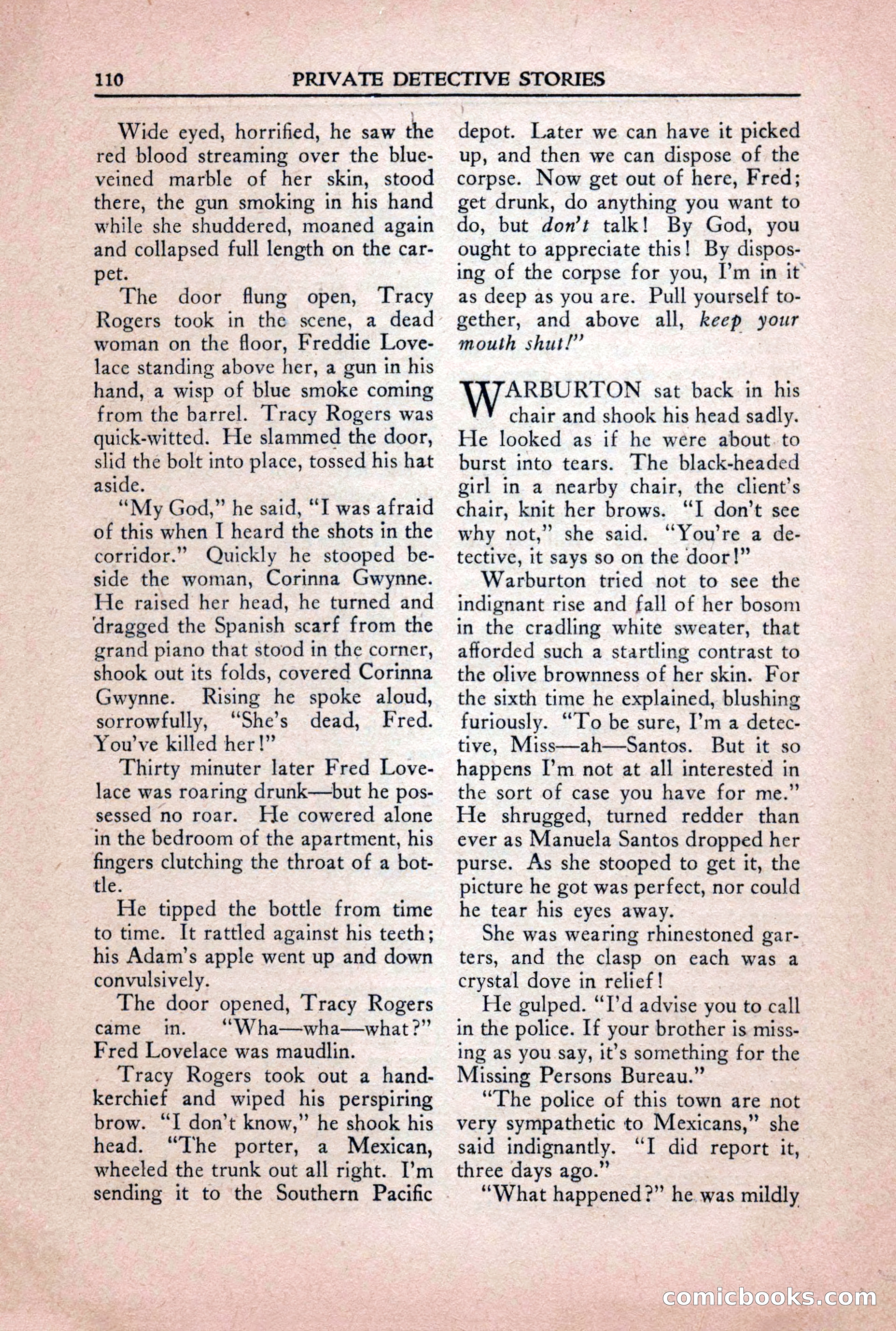 Private Detective Stories, October 1940 — page 112 of 132