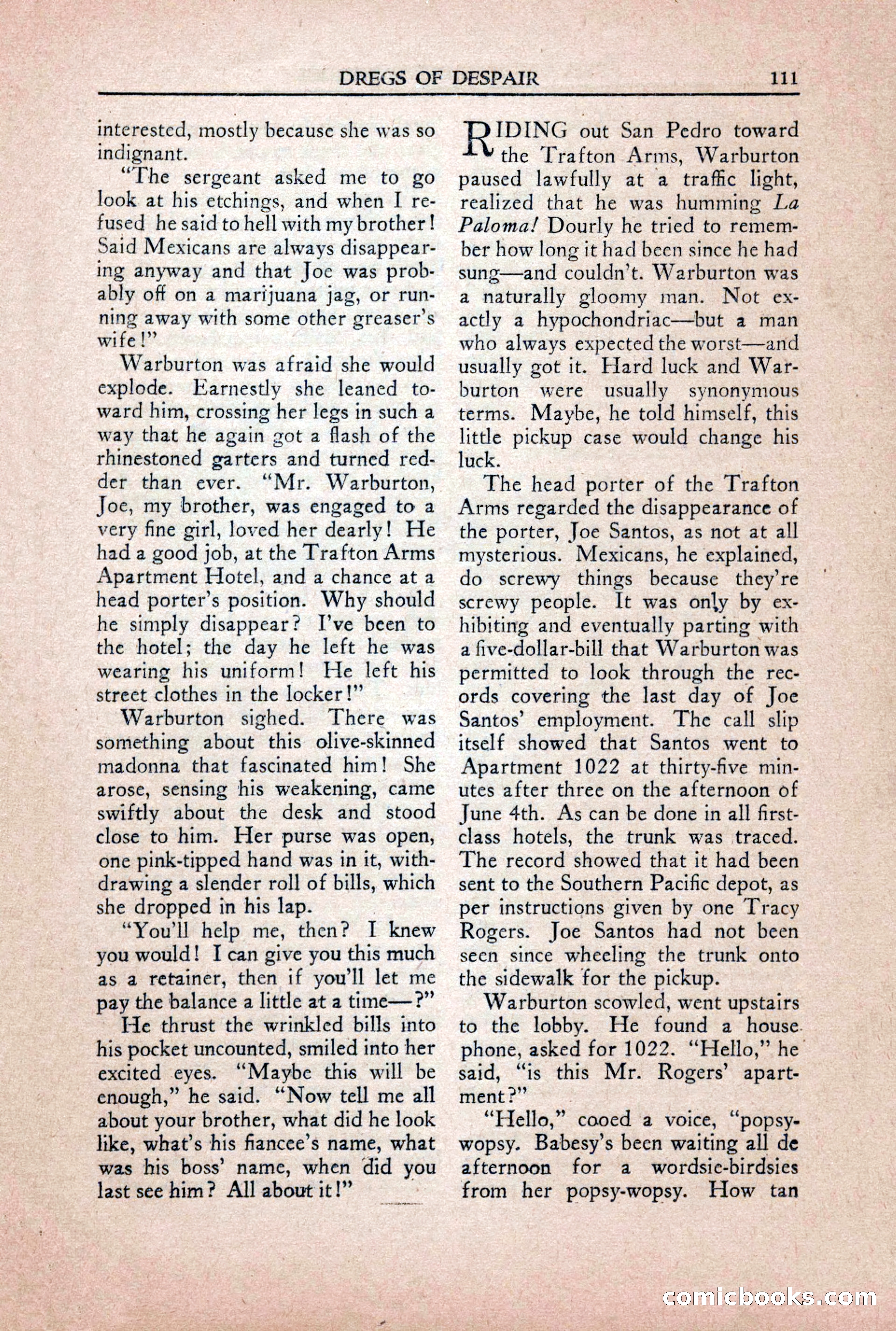 Private Detective Stories, October 1940 — page 113 of 132