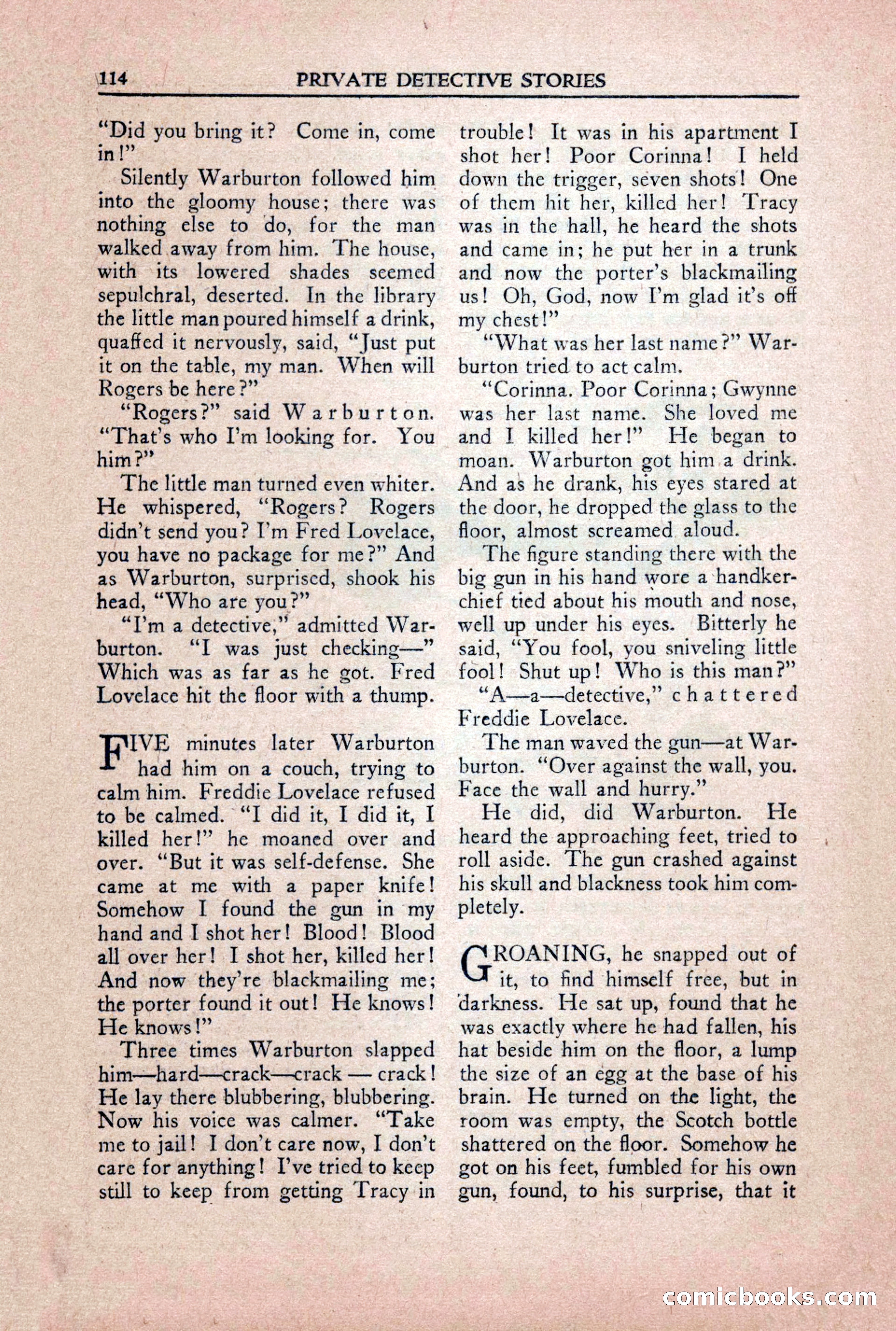 Private Detective Stories, October 1940 — page 116 of 132