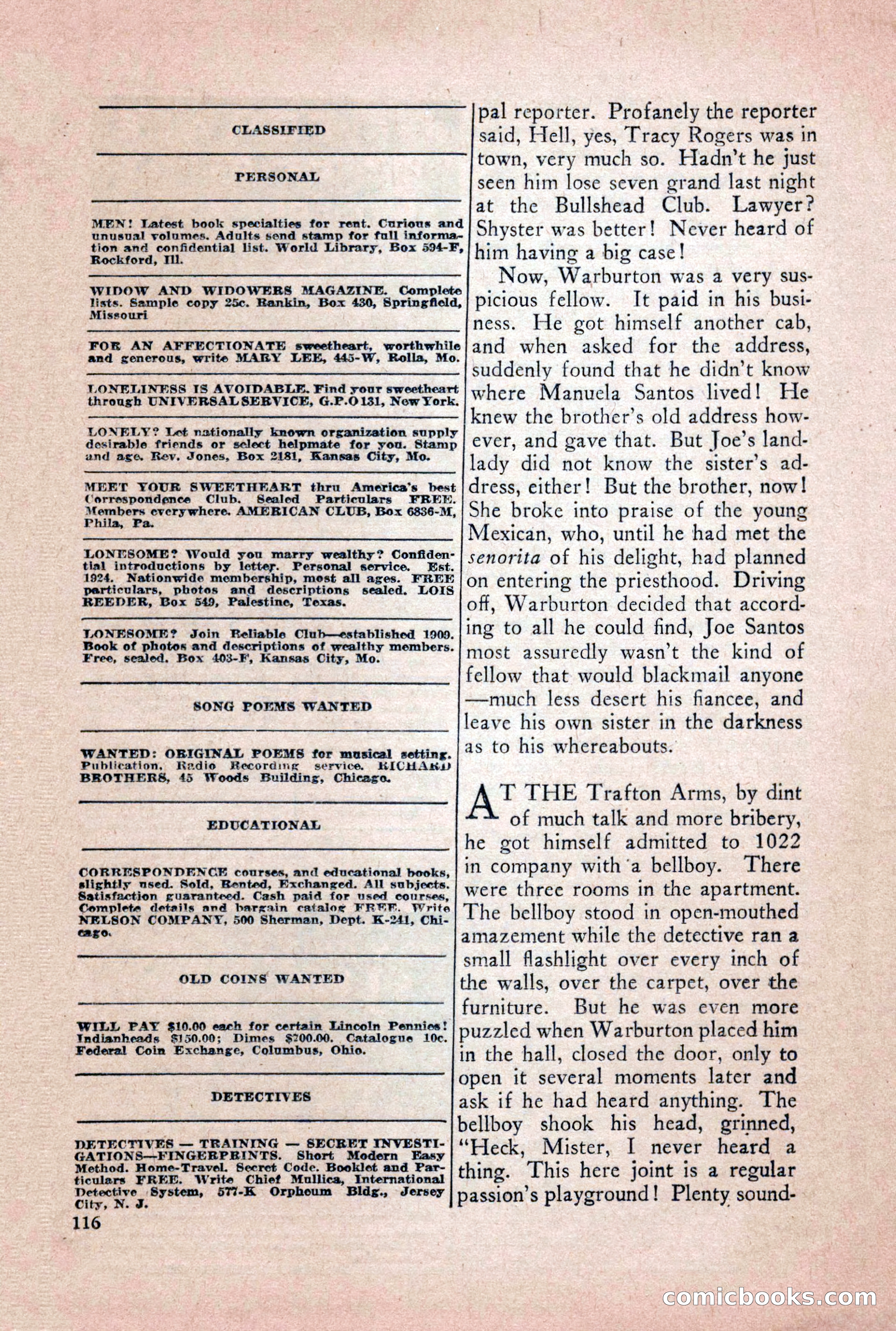 Private Detective Stories, October 1940 — page 118 of 132