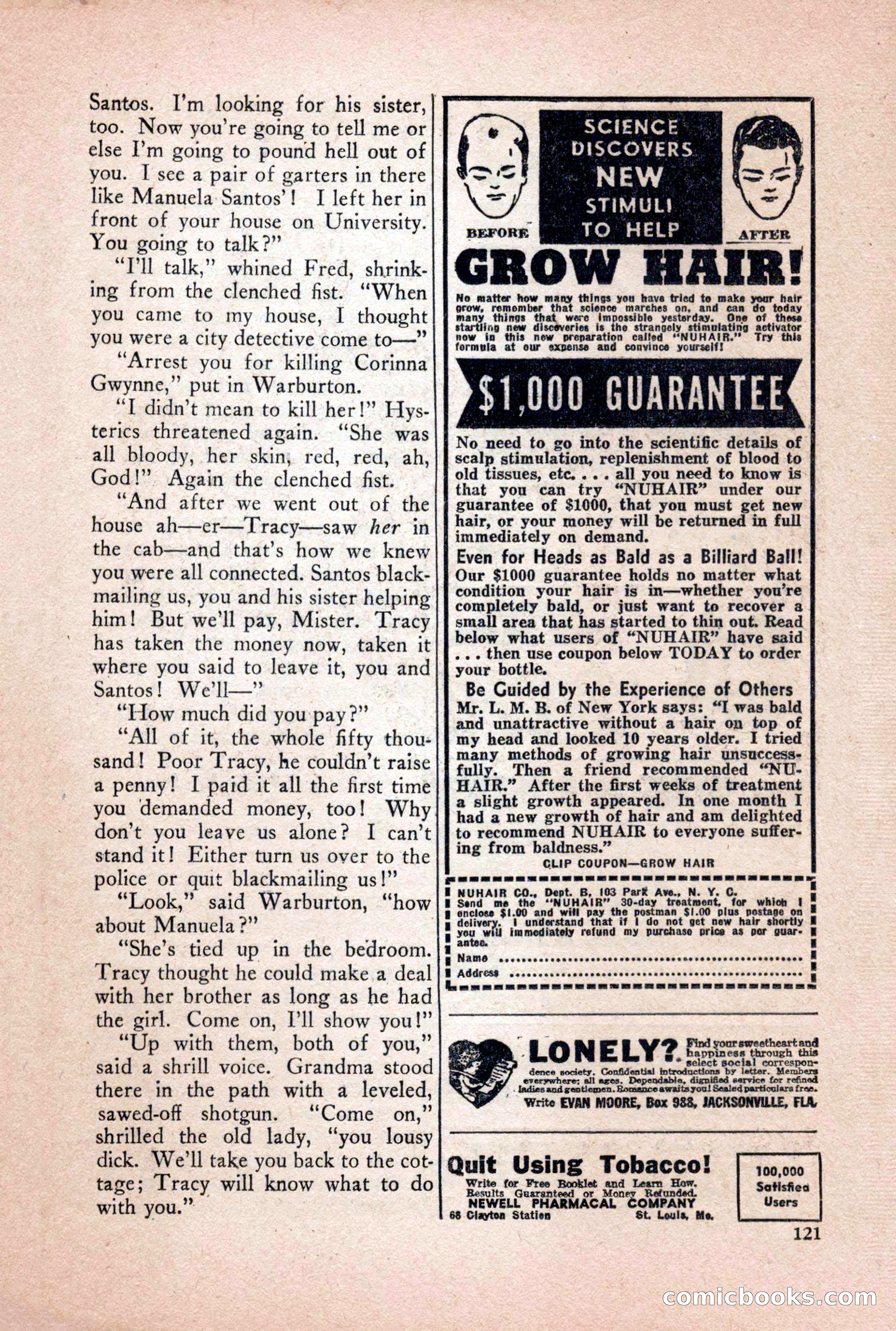 Private Detective Stories, October 1940 — page 123 of 132